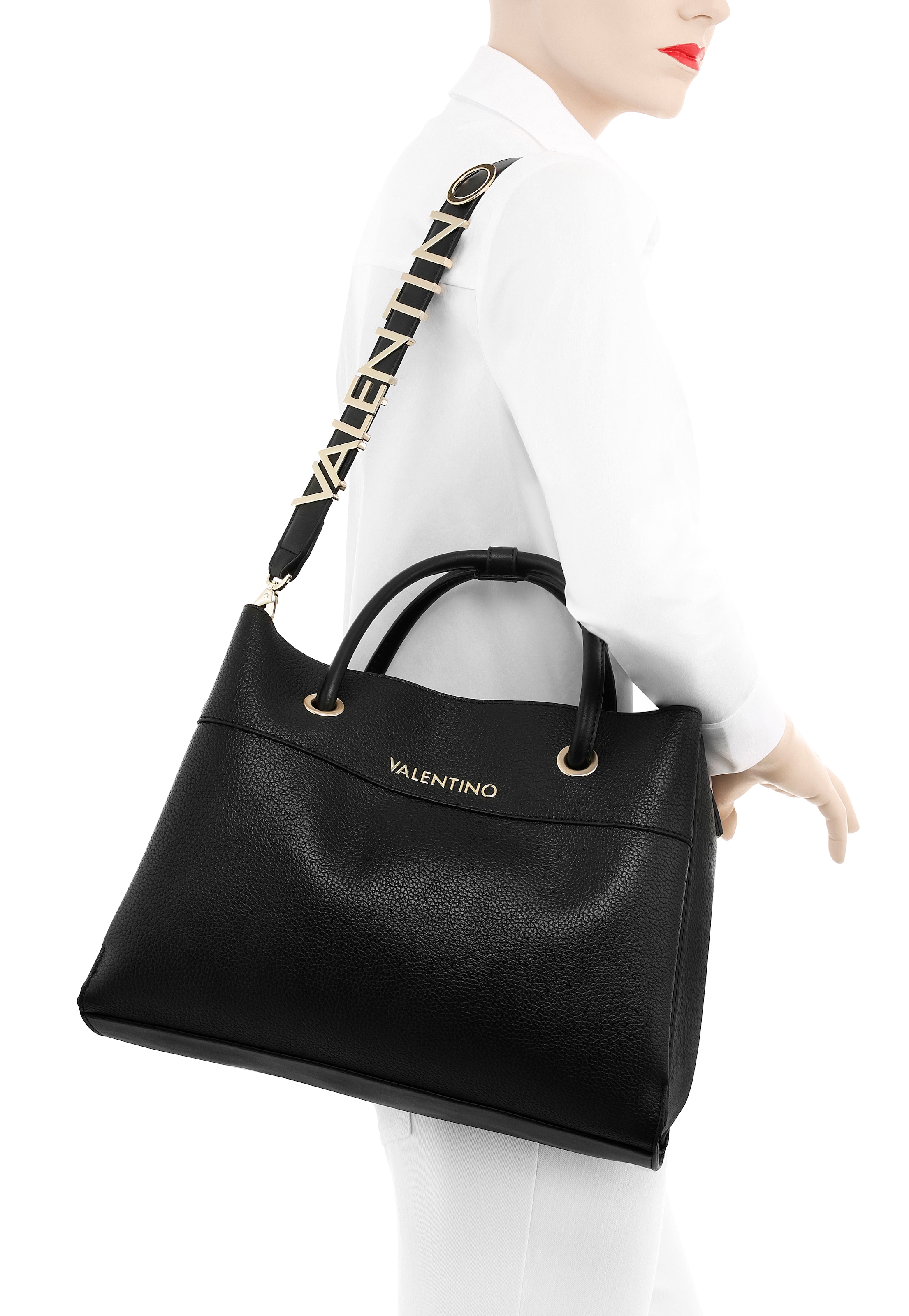 VALENTINO BAGS Henkeltasche »ALEXIA«, Umhängetasche Schultertasche mit goldfarbenen Details
