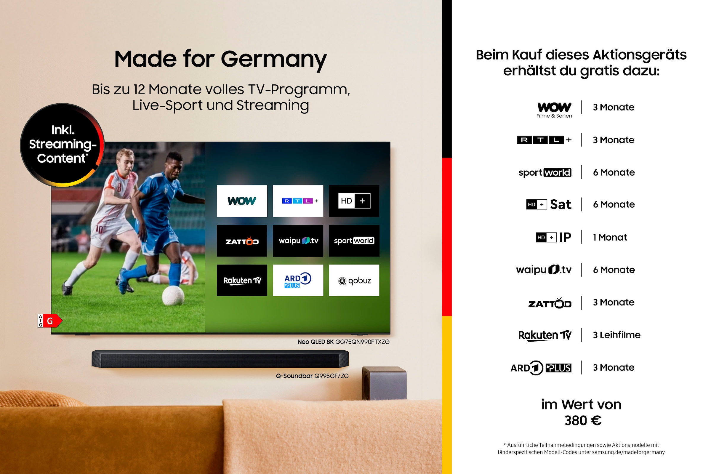 Samsung QLED-Fernseher »GQ65Q7F2AU«, 4K Ultra HD, Smart-TV, Quantum HDR, Knox Security, Art Store, 3D Sound, Gaming Hub, AI TV