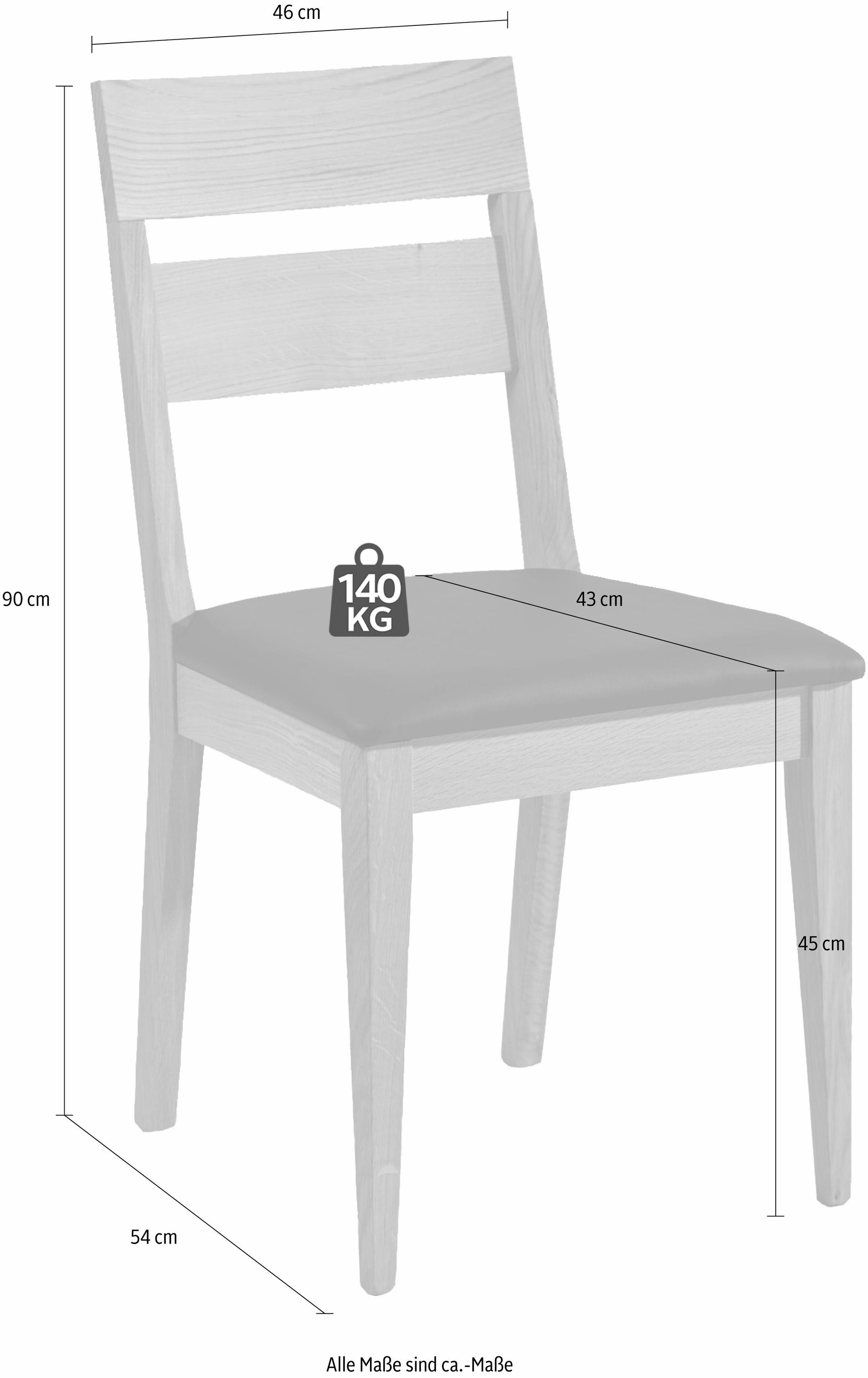 SCHÖSSWENDER 4-Fußstuhl auf Raten aus bestellen Massivholz Kunstleder, (Set), 2 St., »Filippa«, Gestell