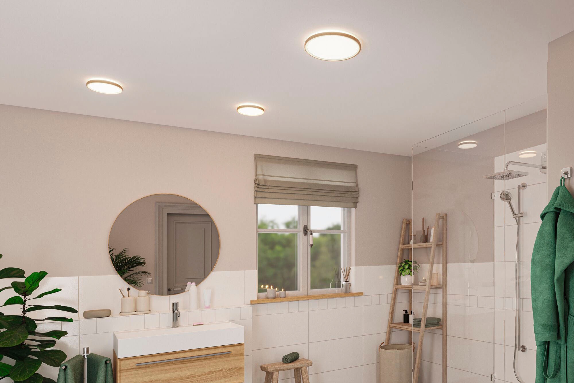 Paulmann LED Panel »Atria Shine 16W 4000K 293mm Eiche Kunststoff IP44«, 1 f günstig online kaufen