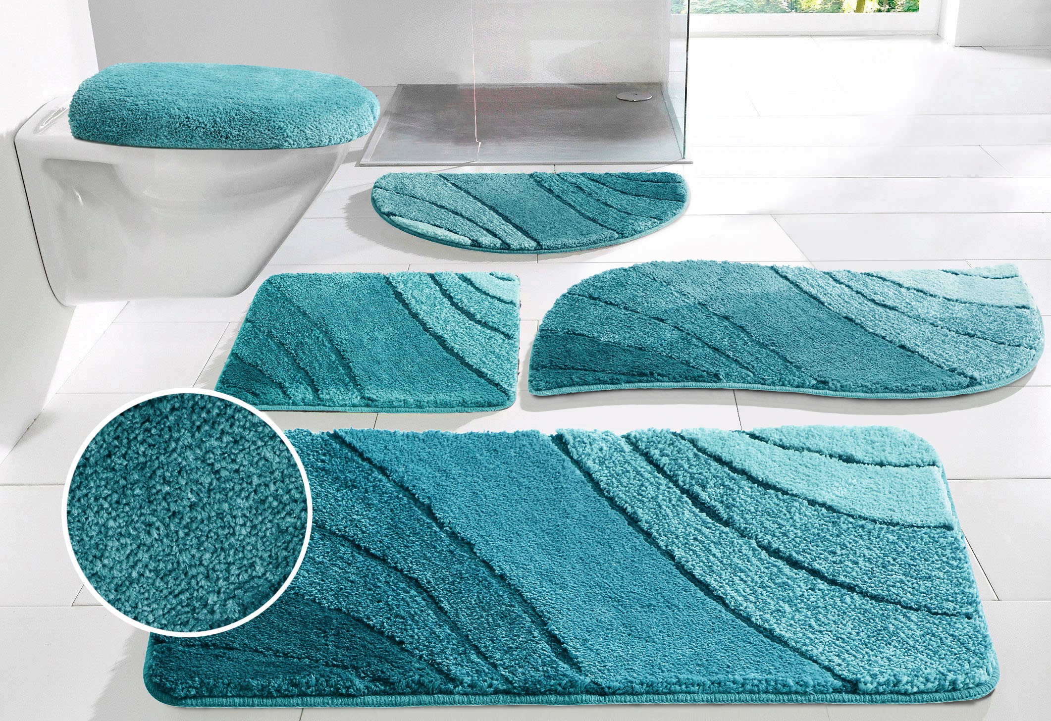 my home Badematte »Josie, Badvorleger, Badezimmer Teppich«, rutschhemmend b günstig online kaufen