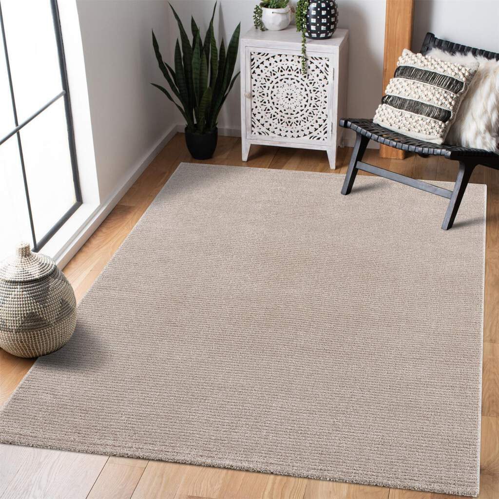 Carpet City Teppich rechteckig, schnell Kurzflor, Look bestellen Einfarbig, »Fancy«, Streifen und 3D-Optik, bequem