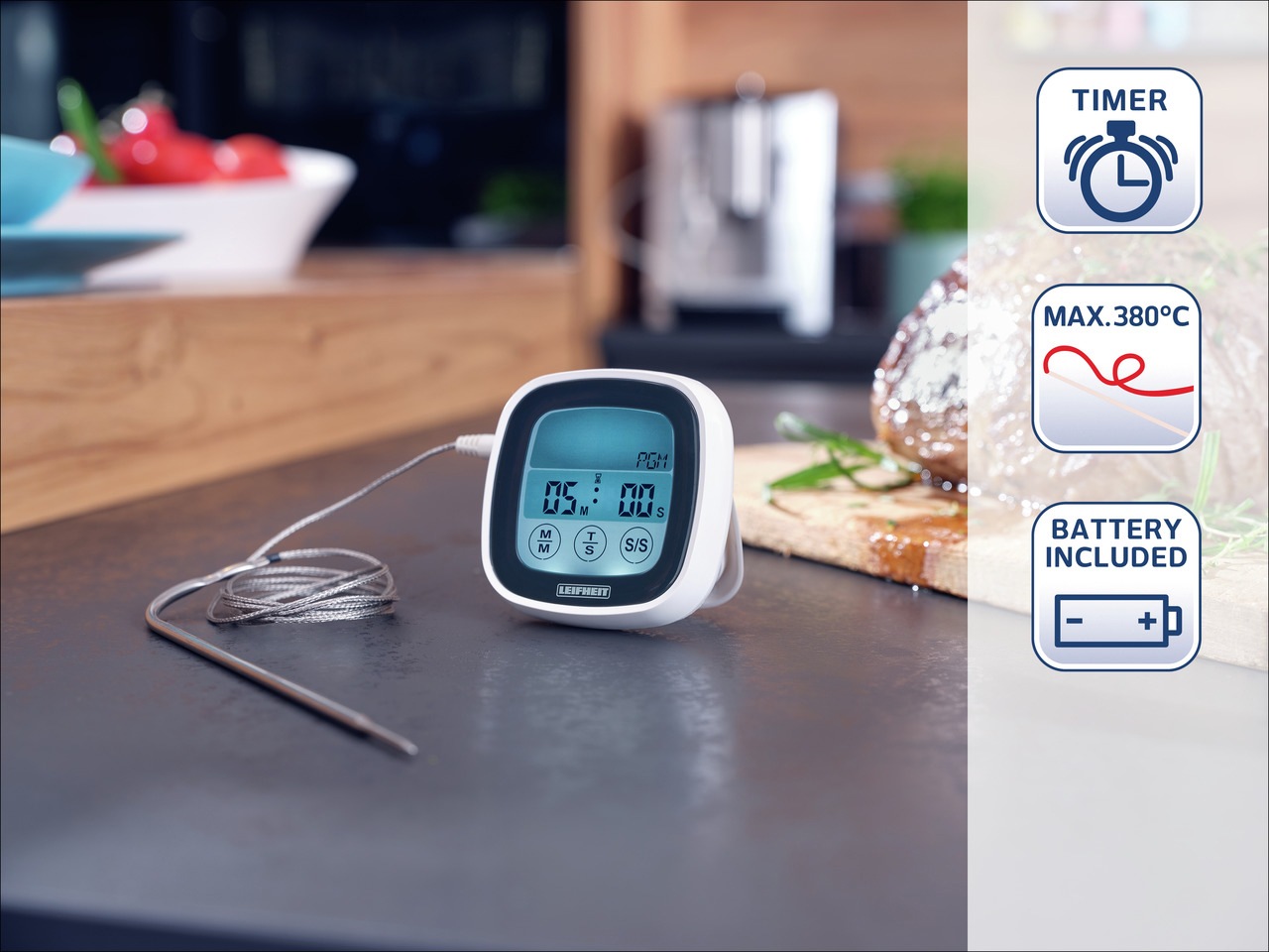 Leifheit Bratenthermometer, mit Timerfunktion, digital günstig online kaufen