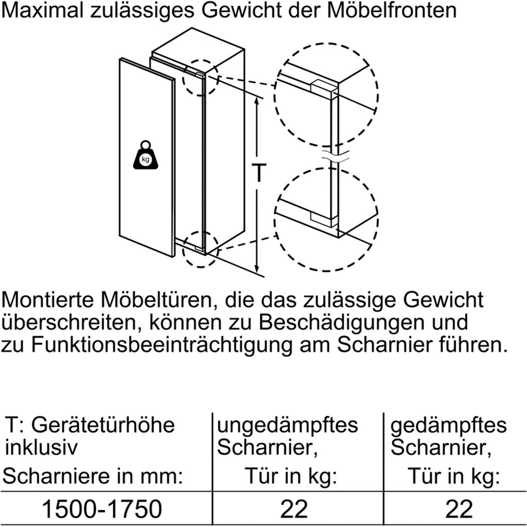 NEFF Einbaukühlschrank »KI1812FF0«, KI1812FF0, 177,2 cm hoch, 54,1 cm breit