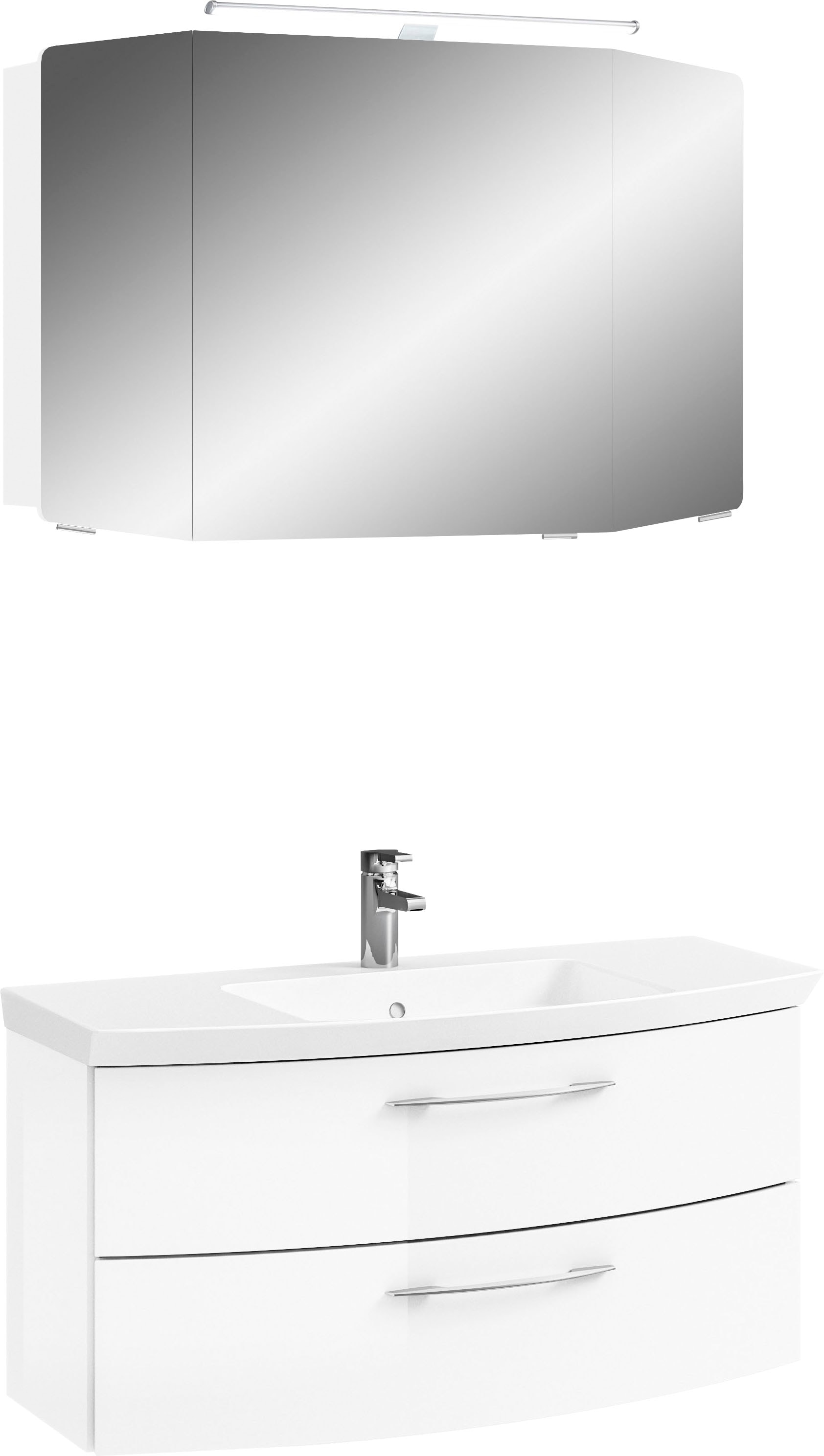 Saphir Badmöbel-Set »Cassca Sprint 2-teilig Mineralmarmor-Waschtisch mit LE günstig online kaufen