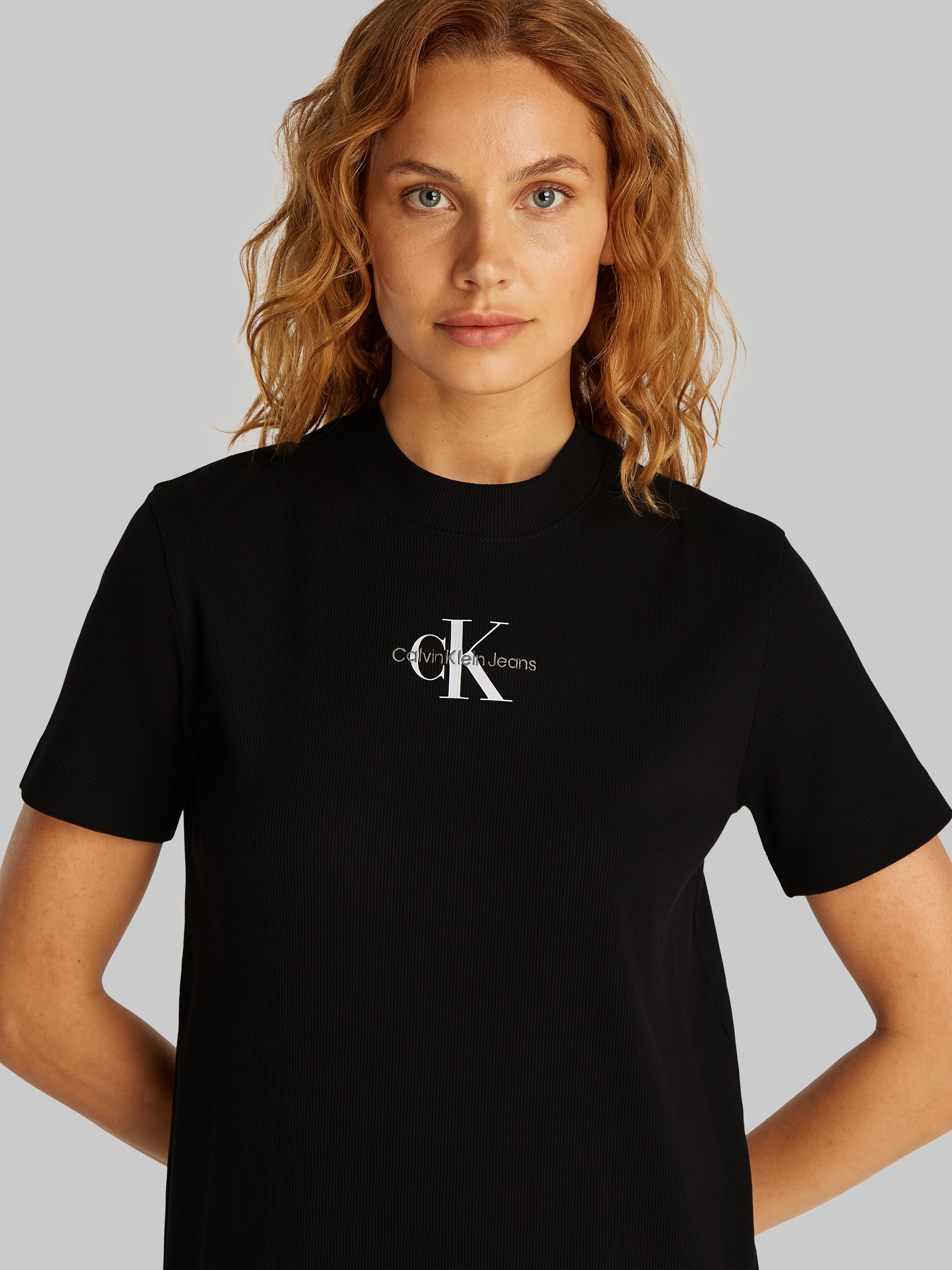 Calvin Klein Jeans Midikleid »MONOLOGO LONG RIB TEE DRESS«, mit Logo