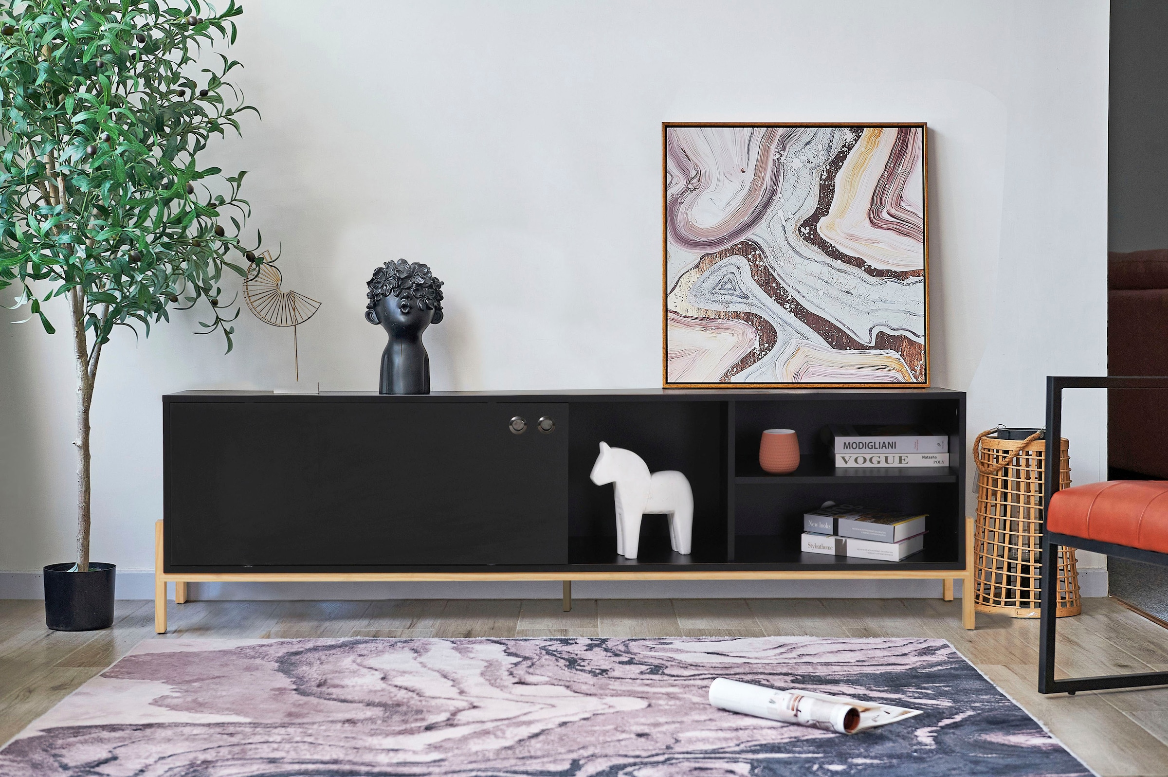 INOSIGN Lowboard »Melia«, Kommode mit Kabeldurchführungen