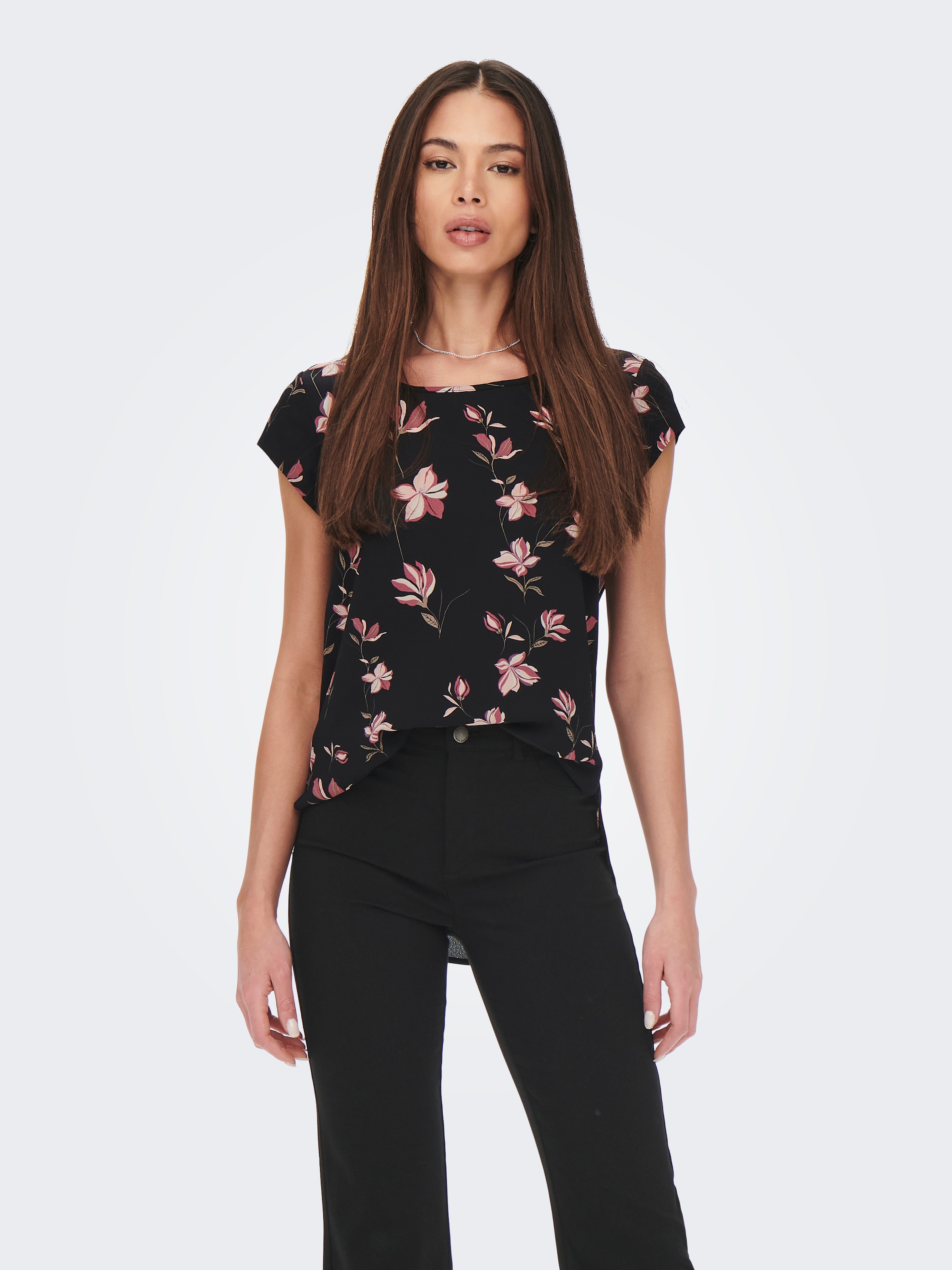 ONLY Shirtbluse »ONLVIC S/S AOP TOP NOOS PTM« mit Allover Druck