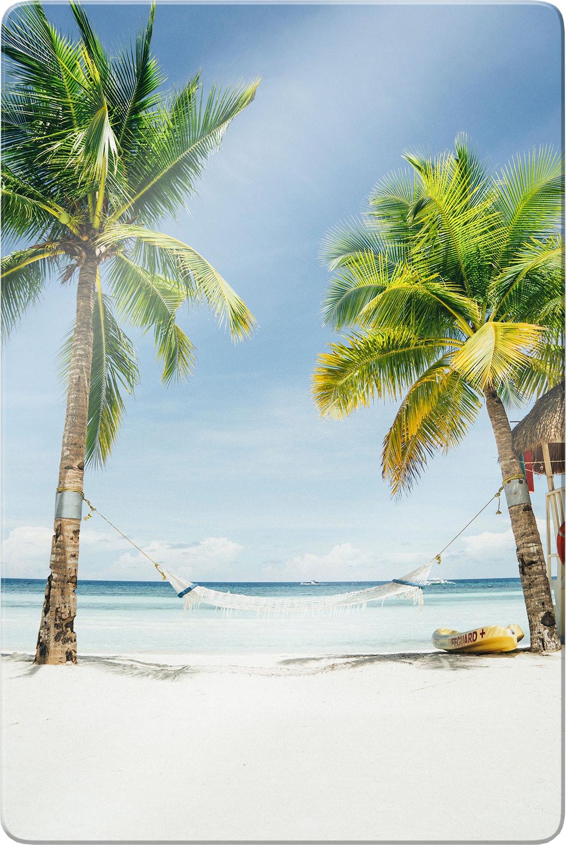 Wall-Art Glasbild »Hammock in Paradise«, Glasposter modern günstig online kaufen