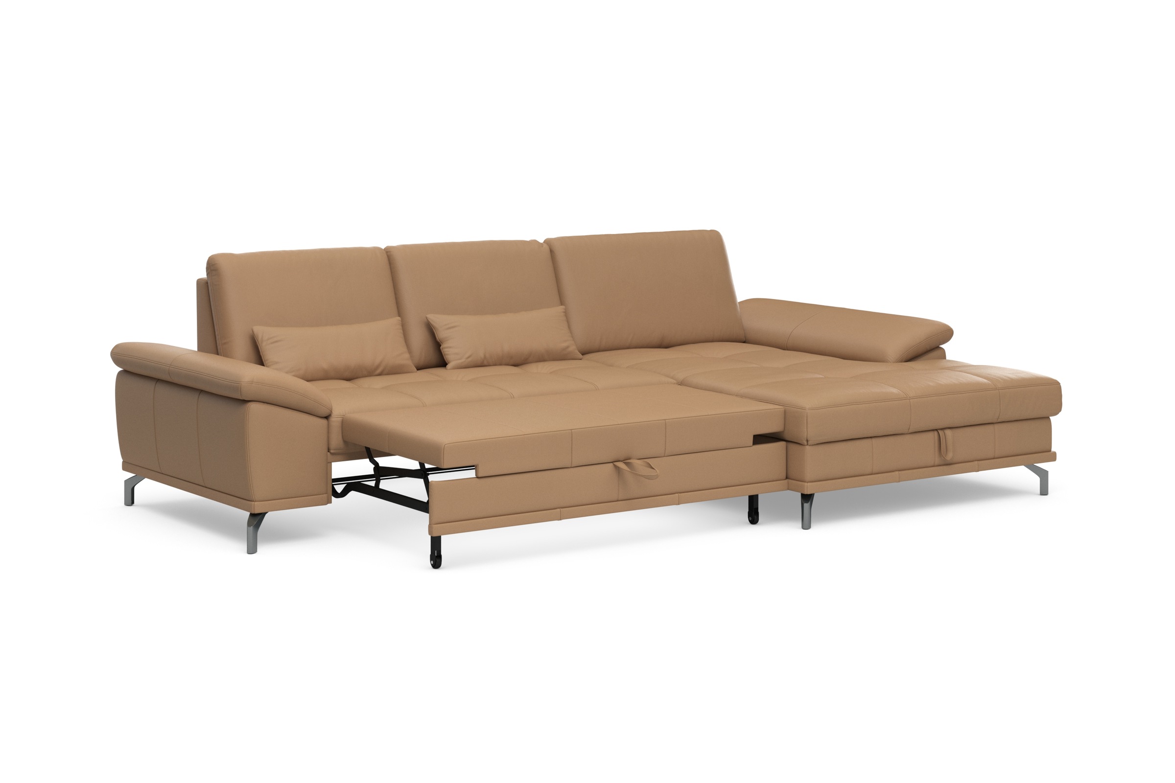Places of Style Ecksofa Costello, mit Sitztiefenverstellung und Armlehnfunktion, incl. 3 Nierenkissen
