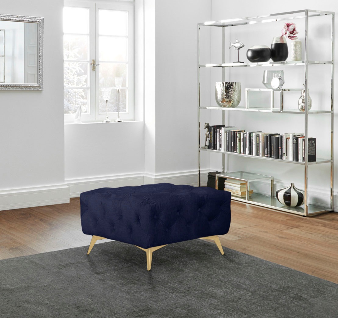 Leonique Polsterhocker »Glynis«, aufwändige Knopfheftung, moderne Chesterfield Optik, Fußfarbe wählbar