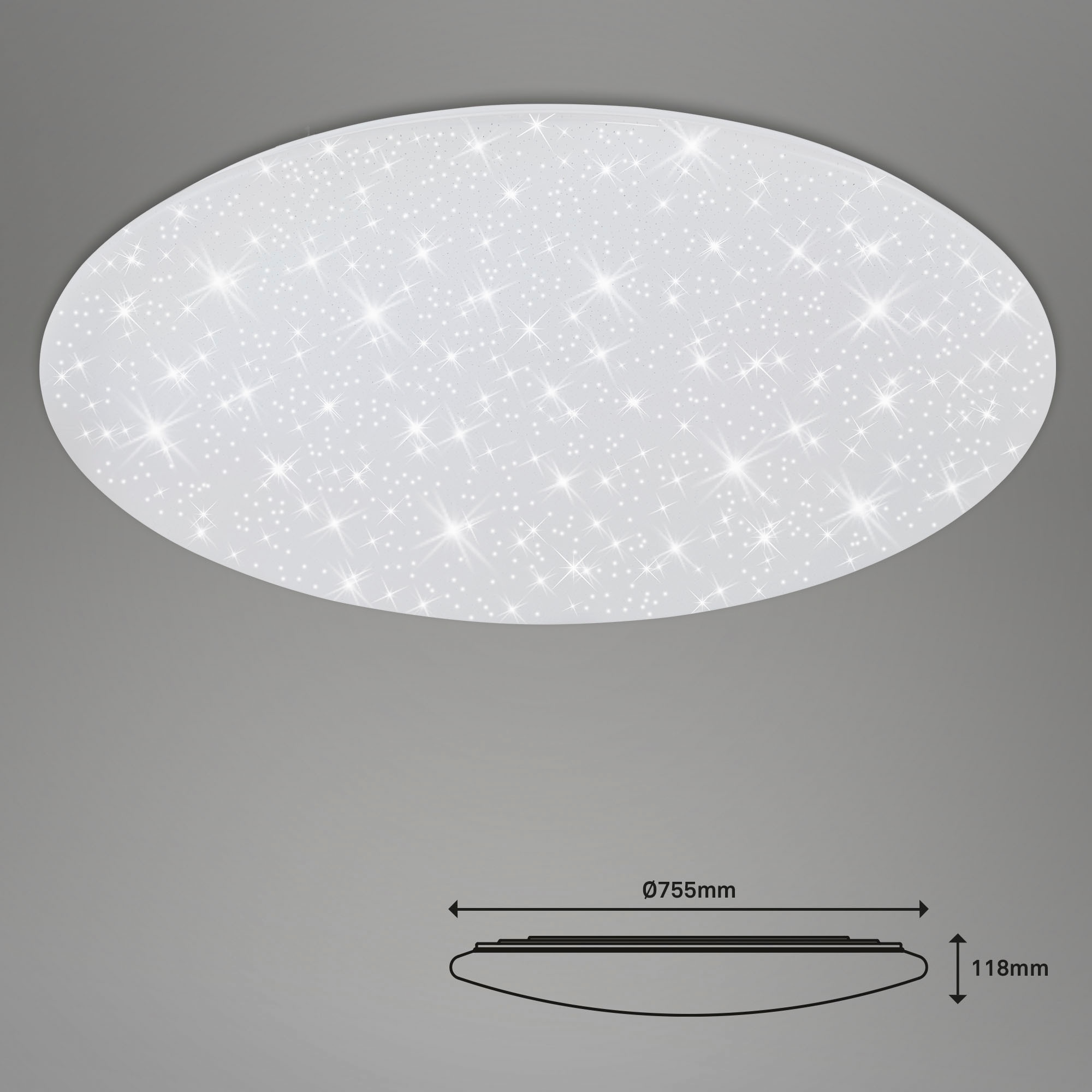 Briloner Leuchten LED-Sternenhimmel »3429016 VERB«, CCT, Sternenhimmel, dimmbar, Fernbedienung, weiß, 75 cm