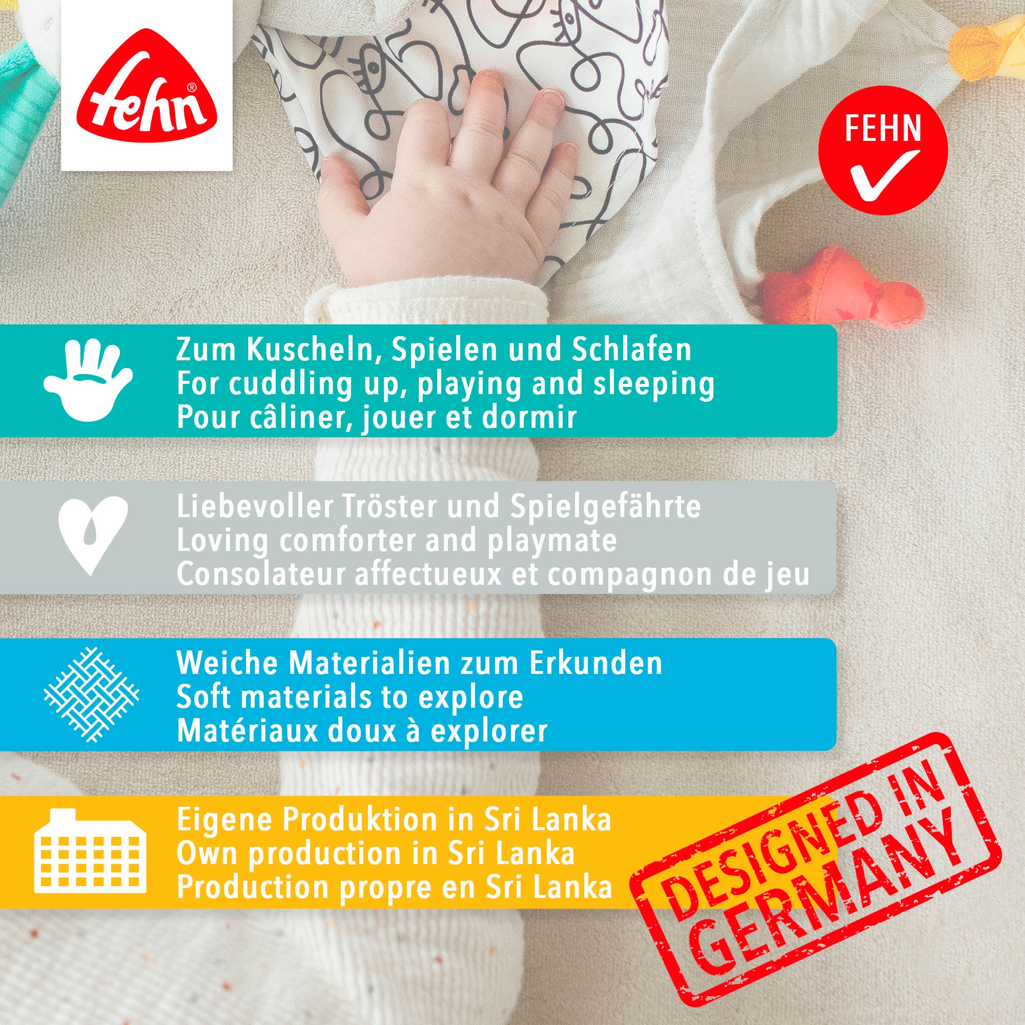 Fehn Kuscheltuch »Musselin-Schmusetuch Sonne«