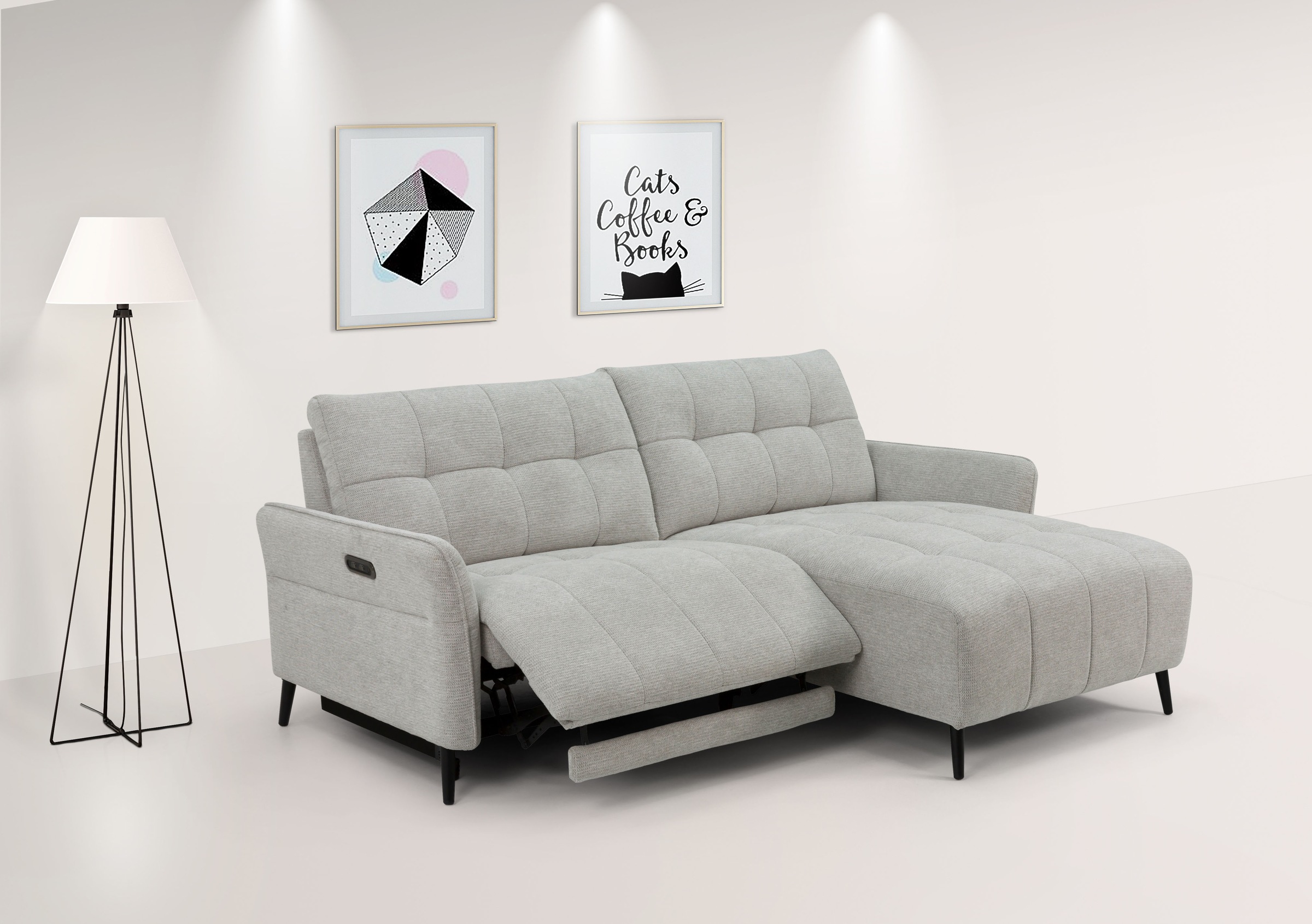 INOSIGN Ecksofa »DENIO 3-Sitzer, L-Form (Breite 209cm), elektr. Relaxfunkti günstig online kaufen