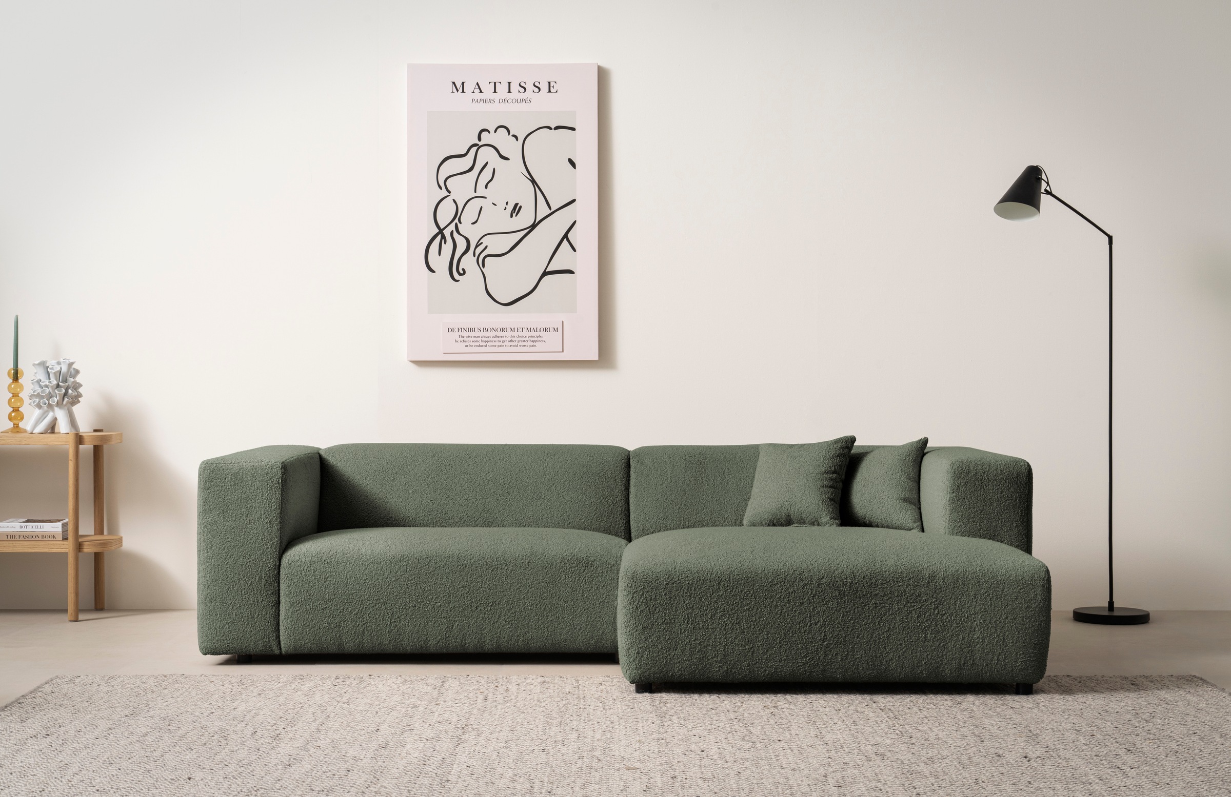 andas Ecksofa »BAKELS, L-Form in Cord oder Boucle-Stoff, moderne Couch« wah günstig online kaufen