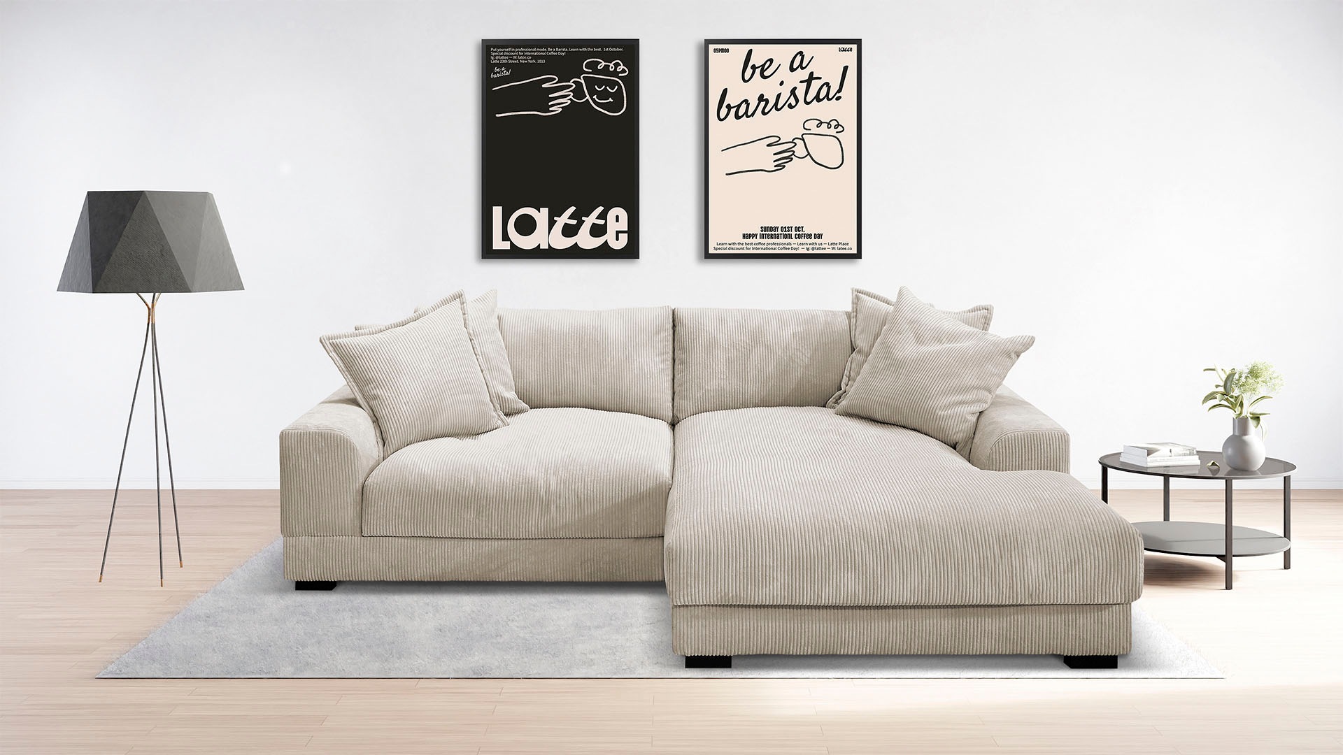 TRENDMANUFAKTUR Ecksofa »Zinal, aktuelles Design, mit 4 Zierkissen,«, mit e günstig online kaufen
