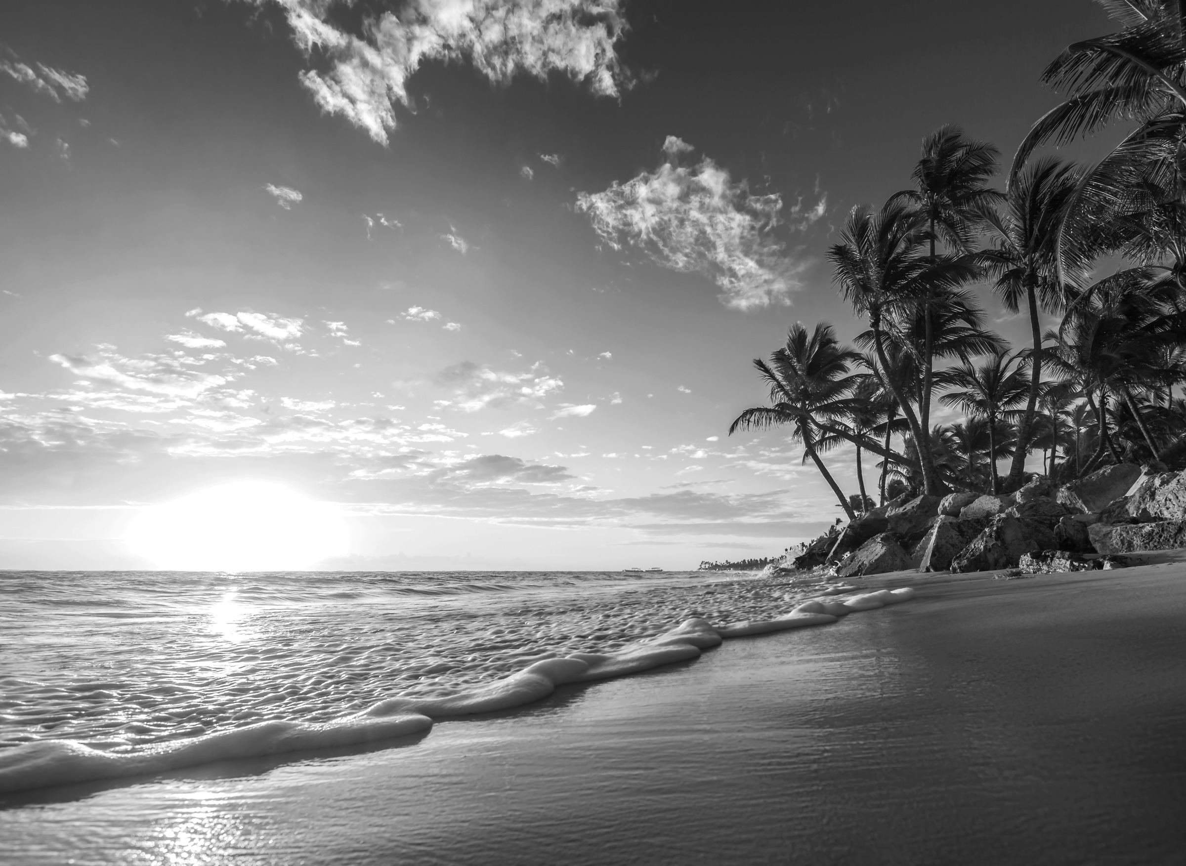 Papermoon Fototapete »Strand Schwarz & Weiß« günstig online kaufen