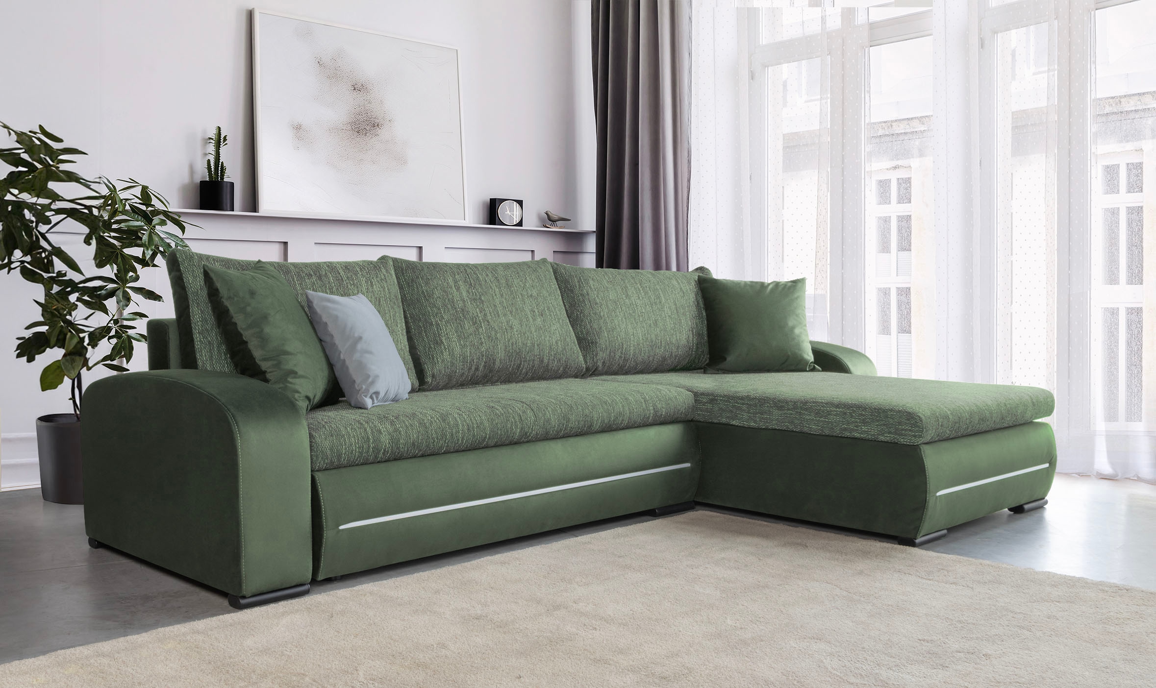 COLLECTION AB Ecksofa »Wind L-Form«, inkl. Schlaffunktion und Bettkasten, frei im Raum stellbar