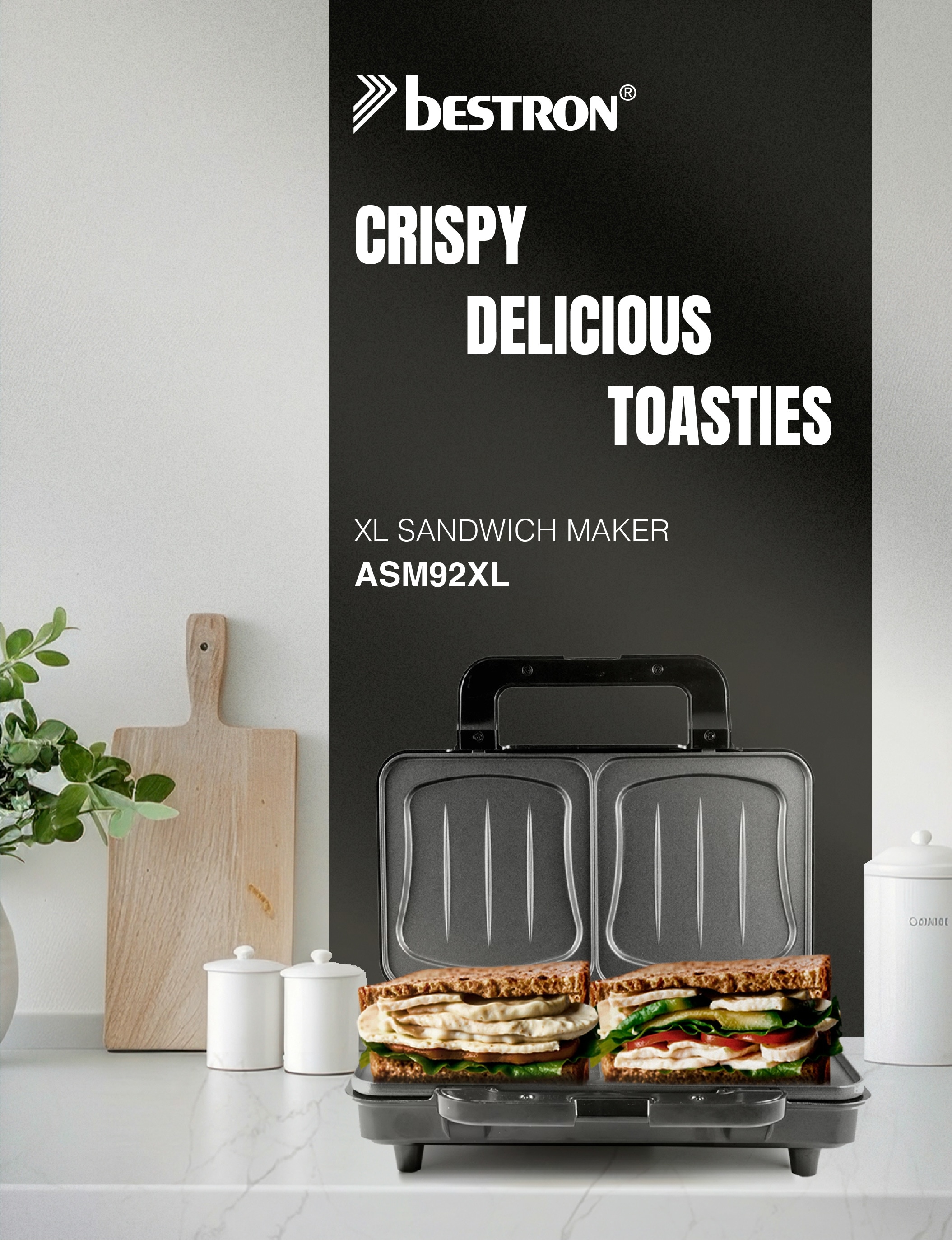 bestron Sandwichmaker »ASM92XLZ«, 900 W