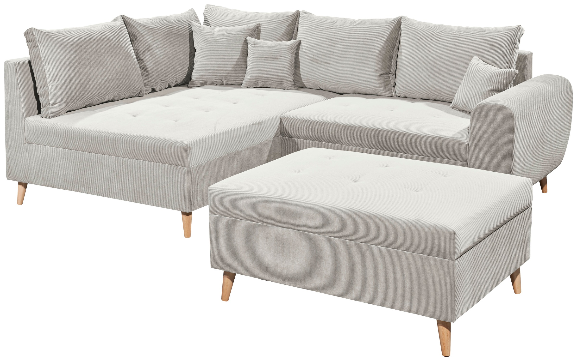 ED EXCITING DESIGN Ecksofa »Calanda L-Form«, mit Hocker & 3 Zierkissen