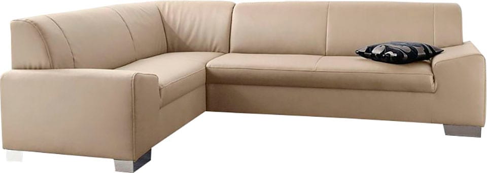 DOMO collection Ecksofa "Alisson, zeitlose Optik, flache Armlehnen, L-Form" günstig online kaufen