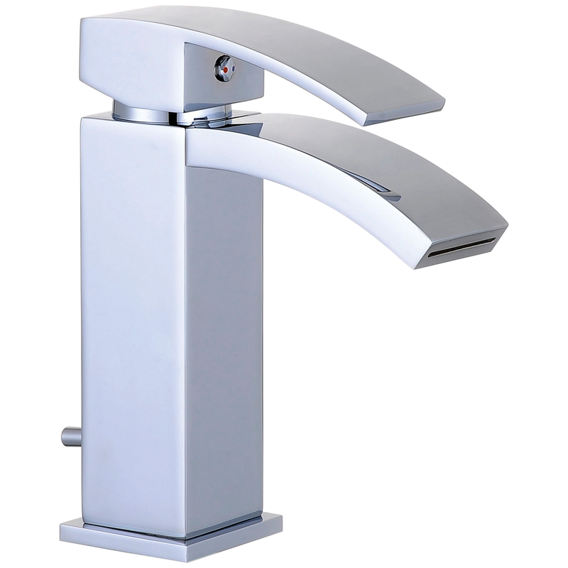 EISL Waschtischarmatur »WATERFALL« Waschtischarmatur mit Zugstange, Wasserhahn Bad mit Wasserfall Chrom