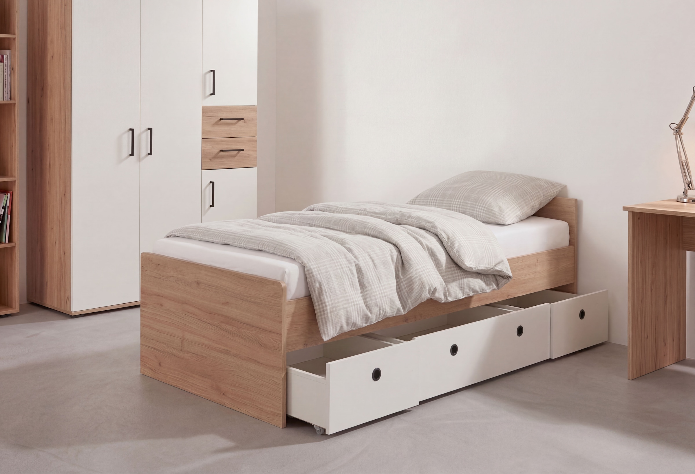 arthur berndt Jugendzimmer-Set »Jugendzimmer-Set »Bente« 3-teilig« 3 tlg. Artisan Oak Nb/Weiß