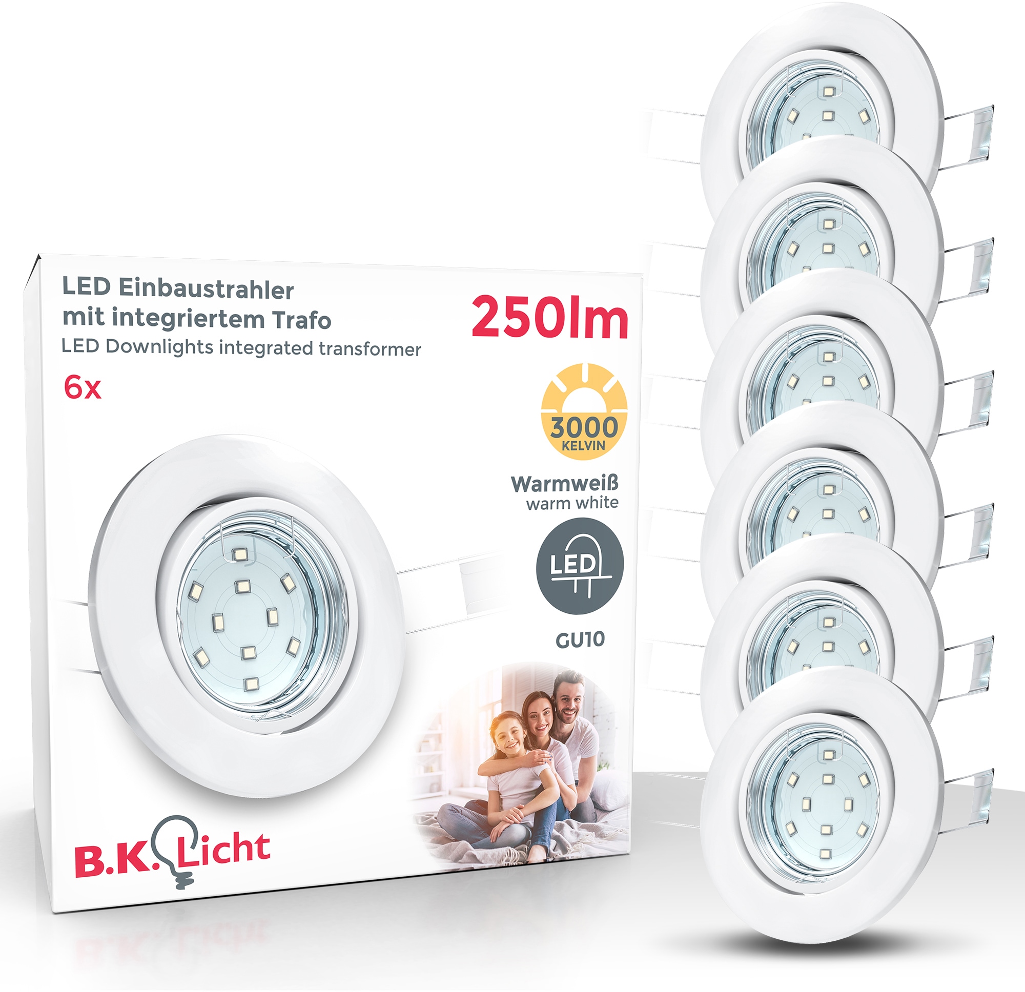 B.K.Licht LED Einbauleuchte »Hila«, 6er-Set, inkl. GU10 LED-Leuchtmittel, L günstig online kaufen