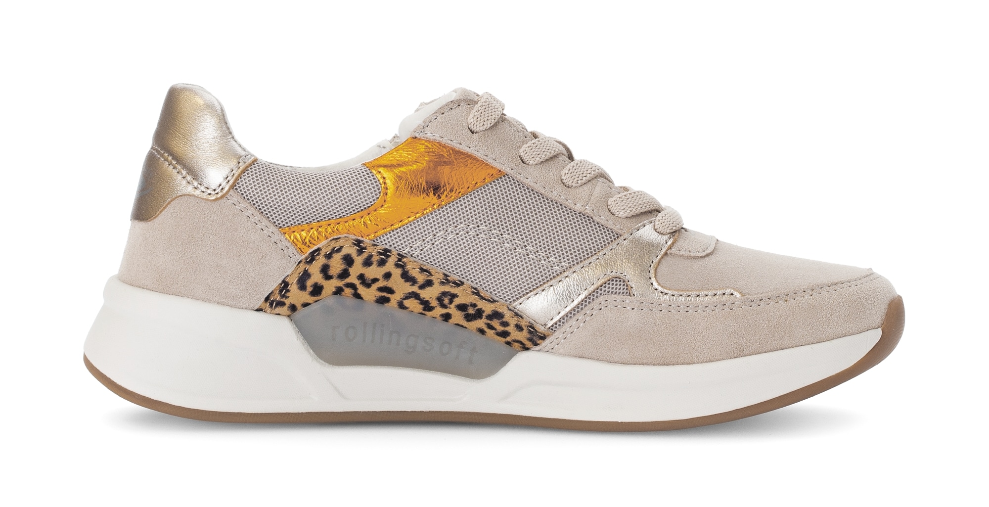 rollingsoft Keilsneaker  , Freizeitschuh, Halbschuh, Schnürschuh mit Kontrastbesätzen, G-Weite