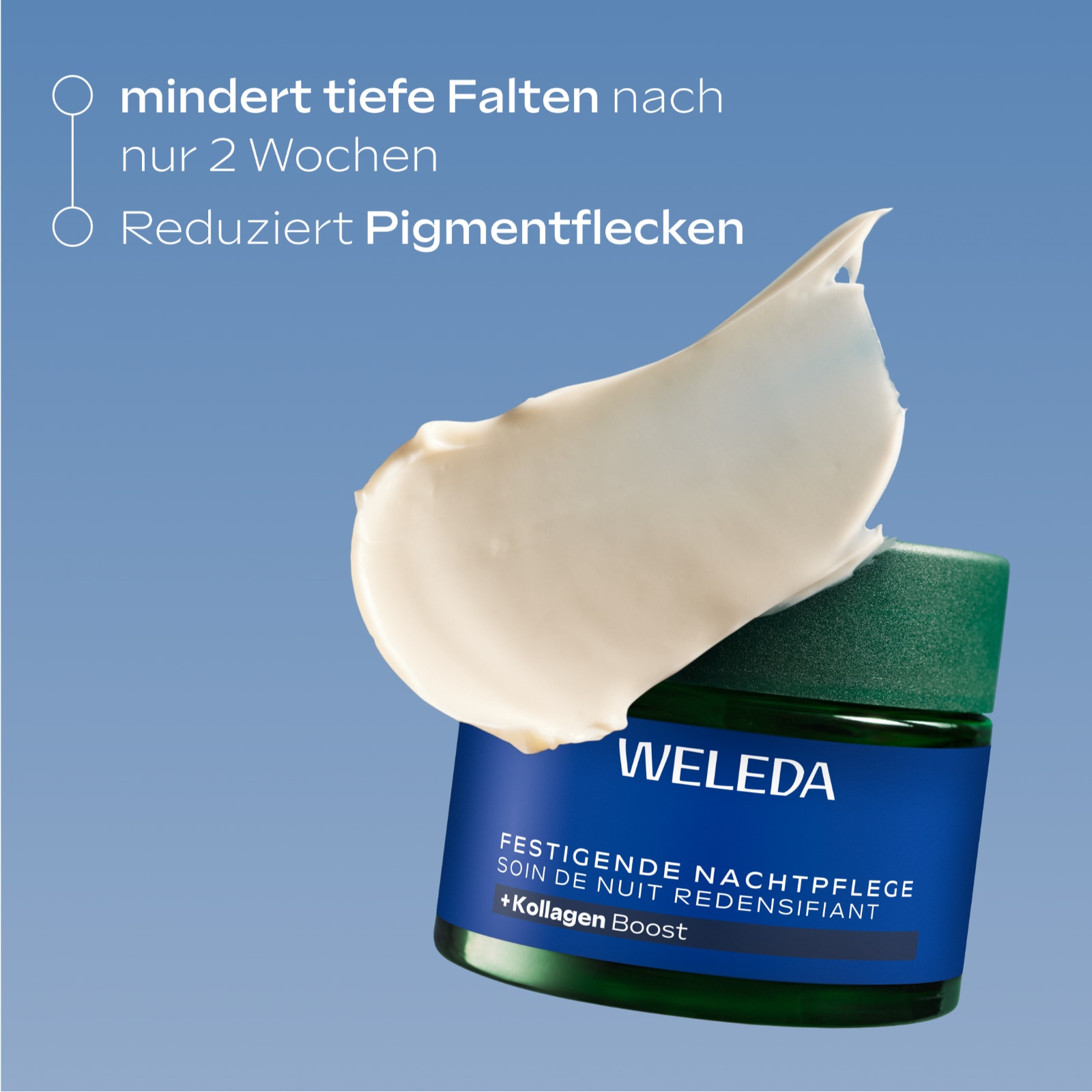WELEDA Nachtcreme »Weleda Festigende Nachtpflege Blauer Enzian & Edelweiss« mindert tiefe Falten nach 2 Wochen und aktiviert die Zellerneuerung