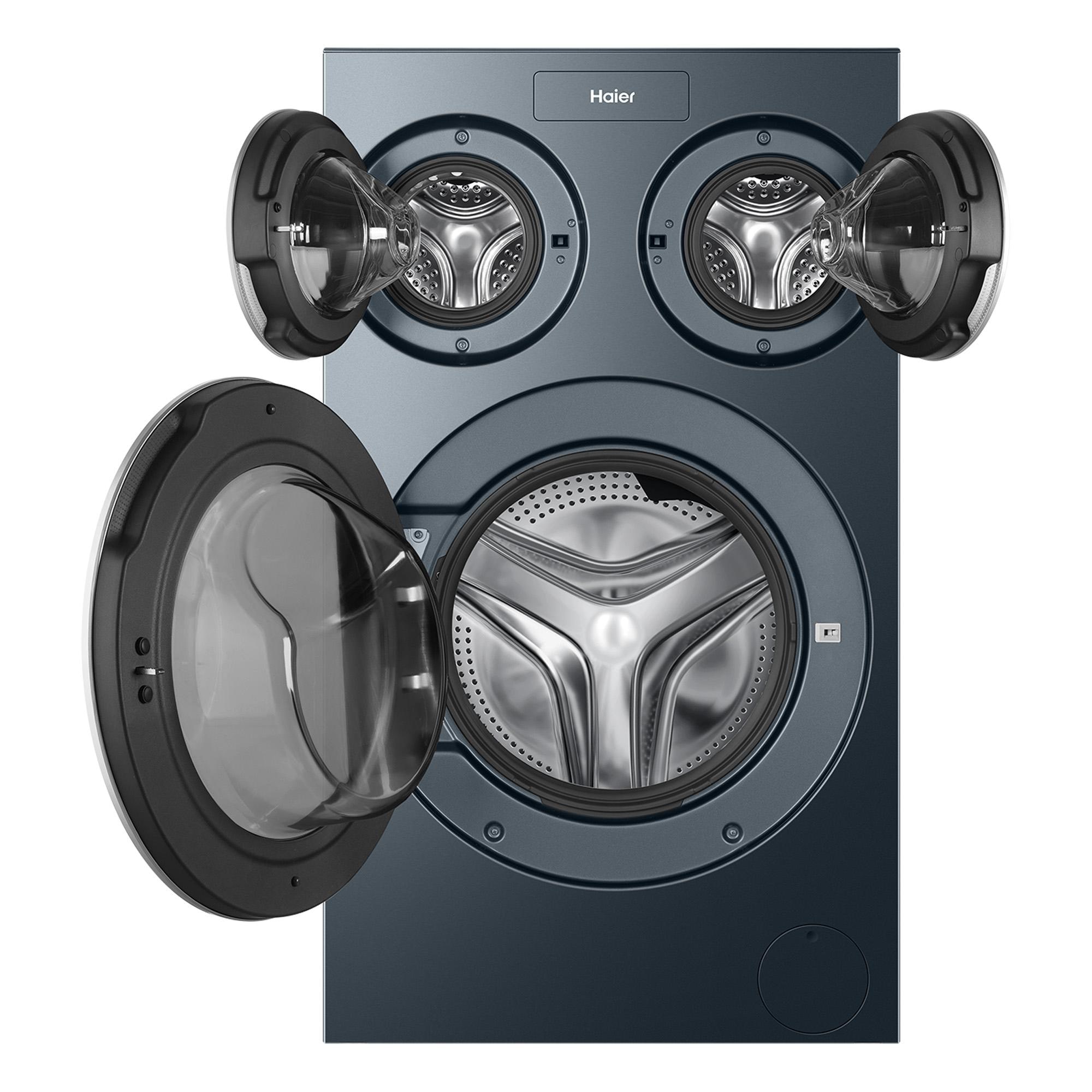 Haier Waschmaschine »HAMQD 410CBL9GN-84« 10 kg 1400 U/min 3 Trommeln (10 + 1 + 1 kg), Smart Dosing