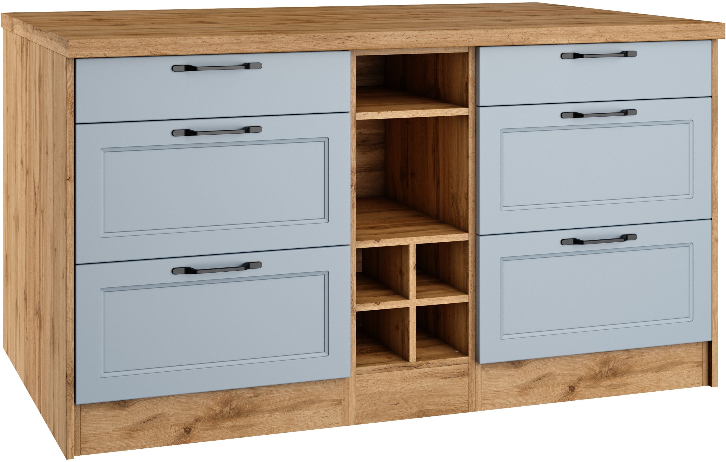 KOCHSTATION Kücheninsel »KS-Lana, Breite 153 cm«, MDF-Fronten, Arbeitsplatte 38mm stark