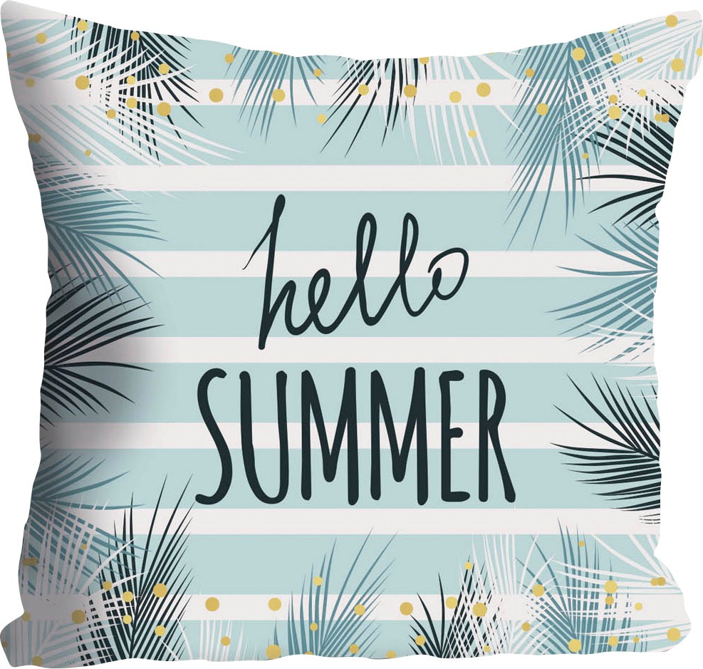 queence Dekokissen »Hello Summer«, Kissenhülle,Hello Summer,Spruch,Sommer,S günstig online kaufen