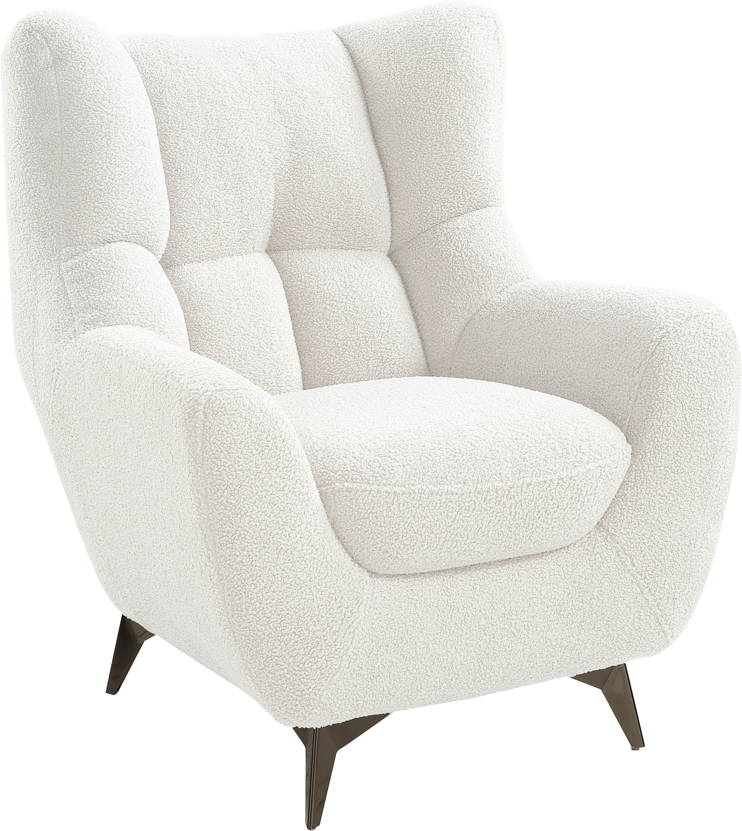 ATLANTIC home collection Sessel »Shawn« mit Federkern, trendy Bezug mit Teddyoptik