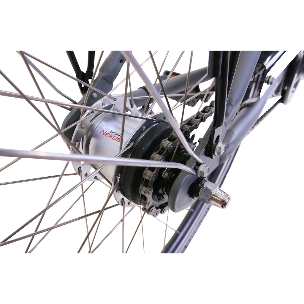 HAWK Bikes Cityrad »HAWK City Comfort Deluxe Grey«, 7 Gang, Shimano, Nexus Schaltwerk
