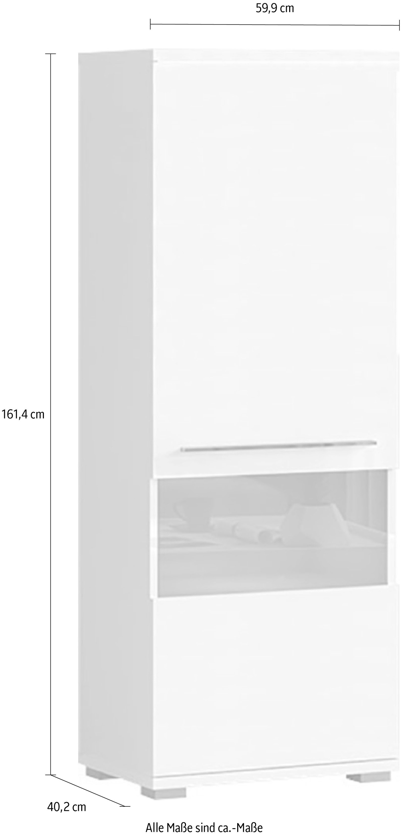 Places of Style Vitrine »Piano«, UV lackiert, Soft-Close Funktion
