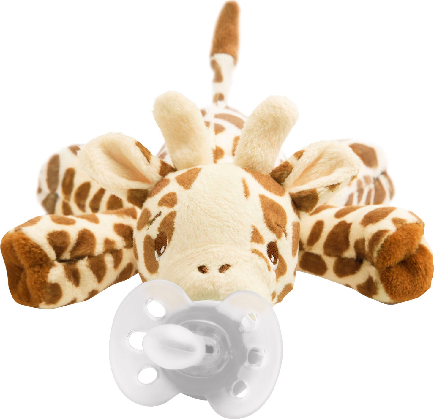 Philips AVENT Schnullerbefestigung »SCF348/11«, (Set, 2 tlg., Ultraweiches Kuscheltier mit Schnuller), Schnullertier Giraffe