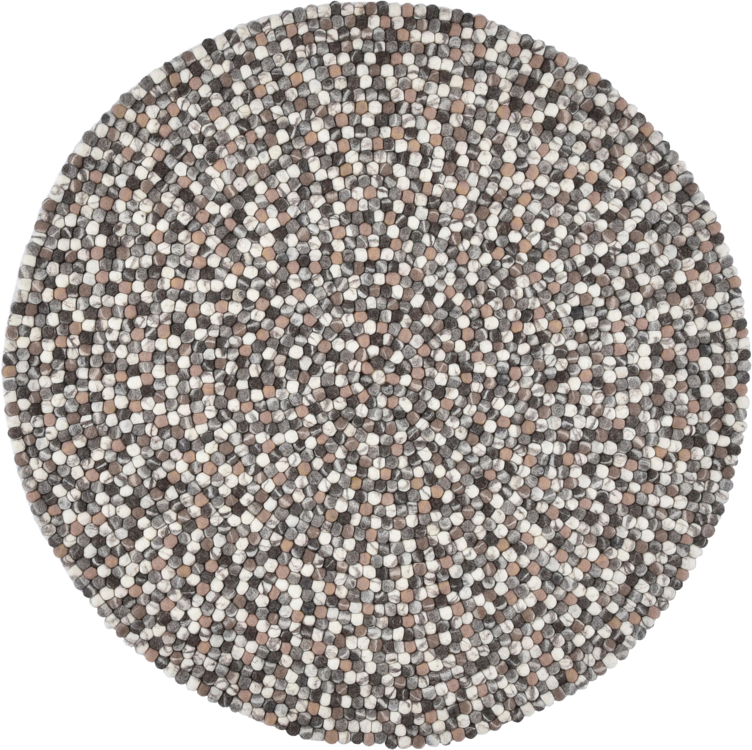 THEKO Wollteppich »Felty 2.2«, rund, 22 mm Höhe, Filzkugel-Teppich, reine Wolle, handgefertigt