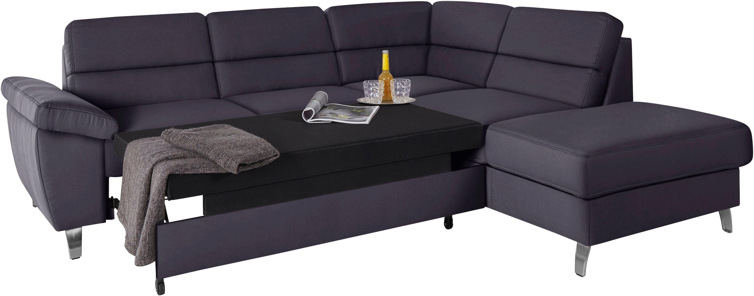 sit&more Ecksofa »Sorano L-Form«, wahlweise mit Bettfunktion und Bettkasten