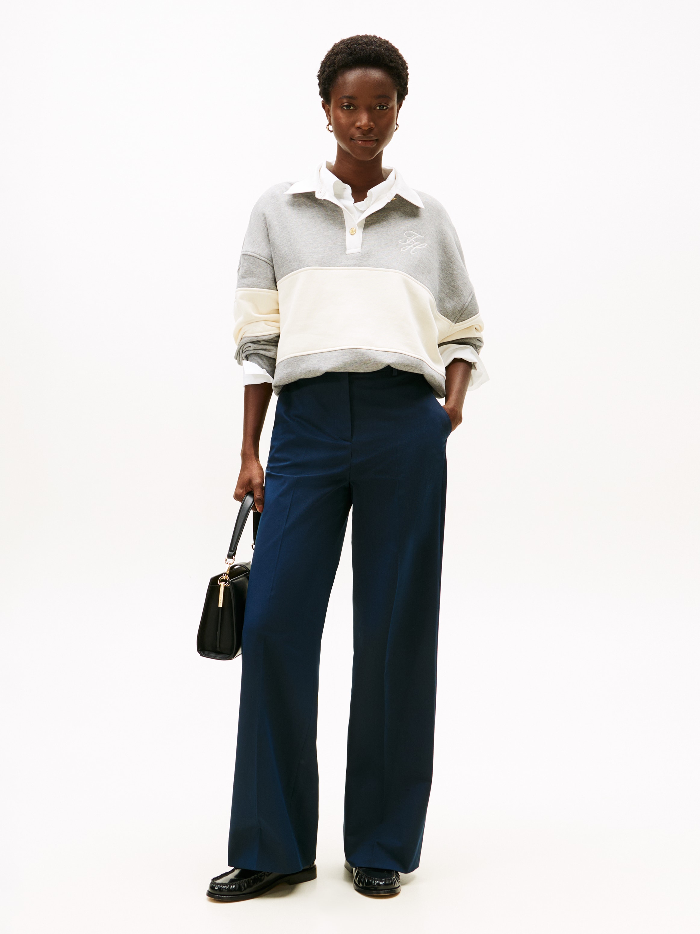 Tommy Hilfiger Anzughose »COTTON WIDE LEG PANT«