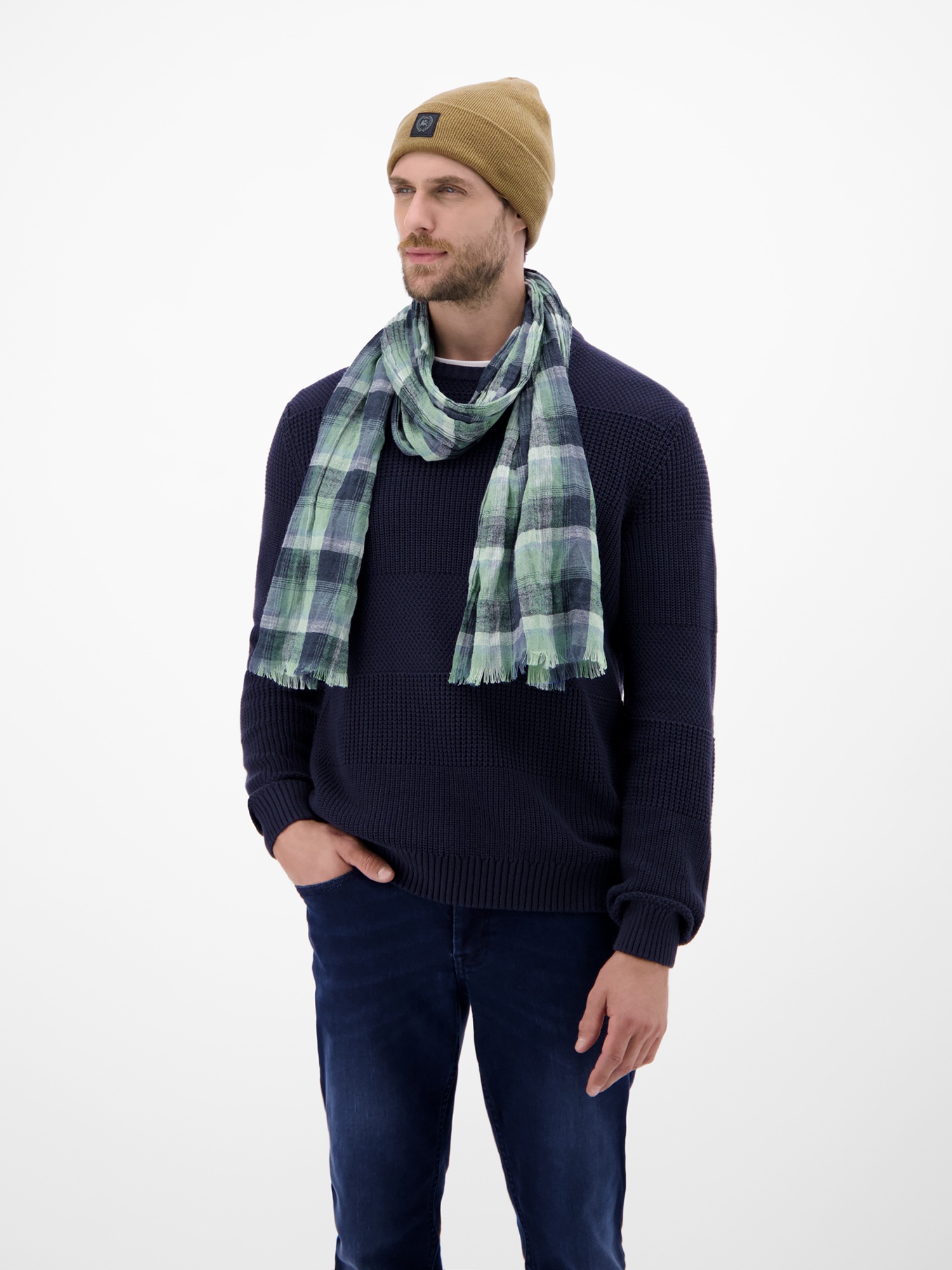 LERROS Schal »LERROS Webschal mit kleinem, kariertem Farbverlauf«