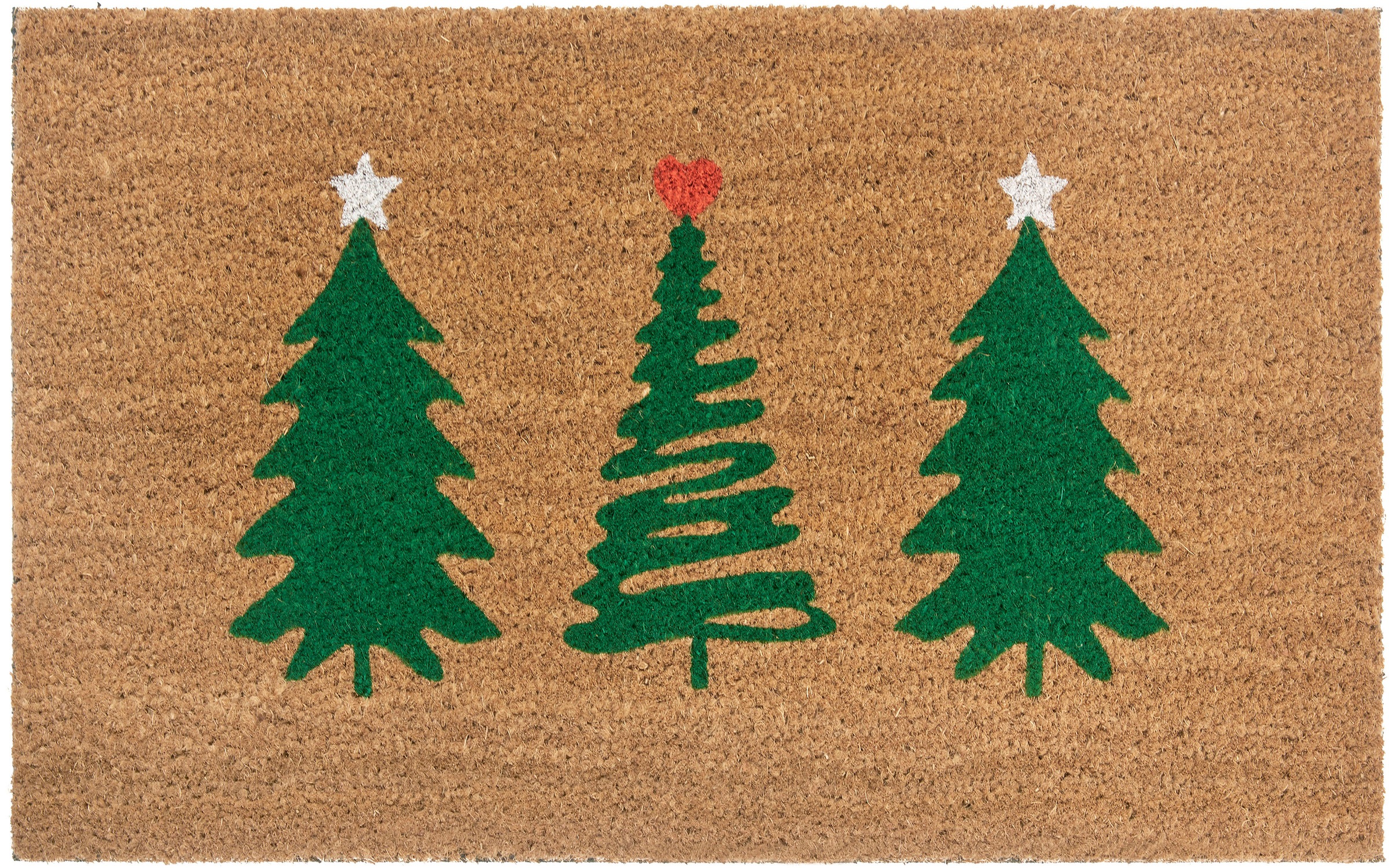 HANSE Home Fußmatte »Mix Mats Kokos Decorated Pine Trees«, rechteckig, 15 m günstig online kaufen