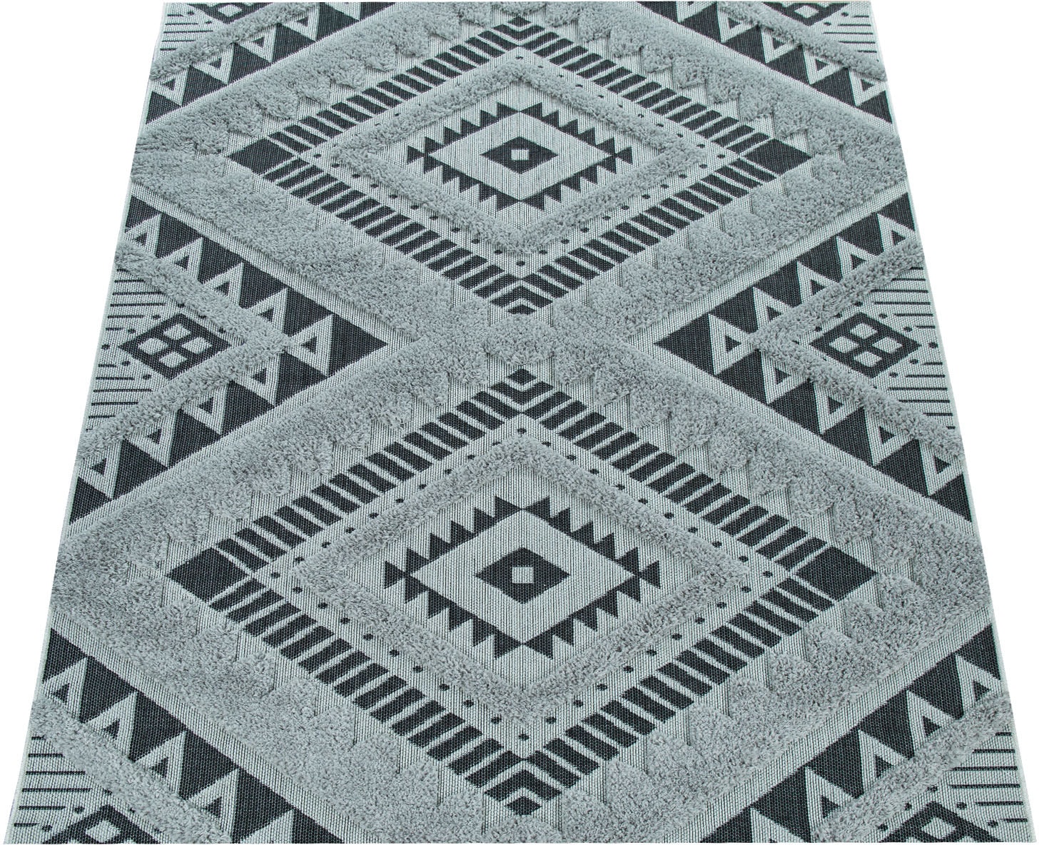 Paco Home Teppich Muster, Outdoor Hoch-Tief-Struktur, online »Eupen rechteckig, kaufen In- Rauten und geeignet 471«