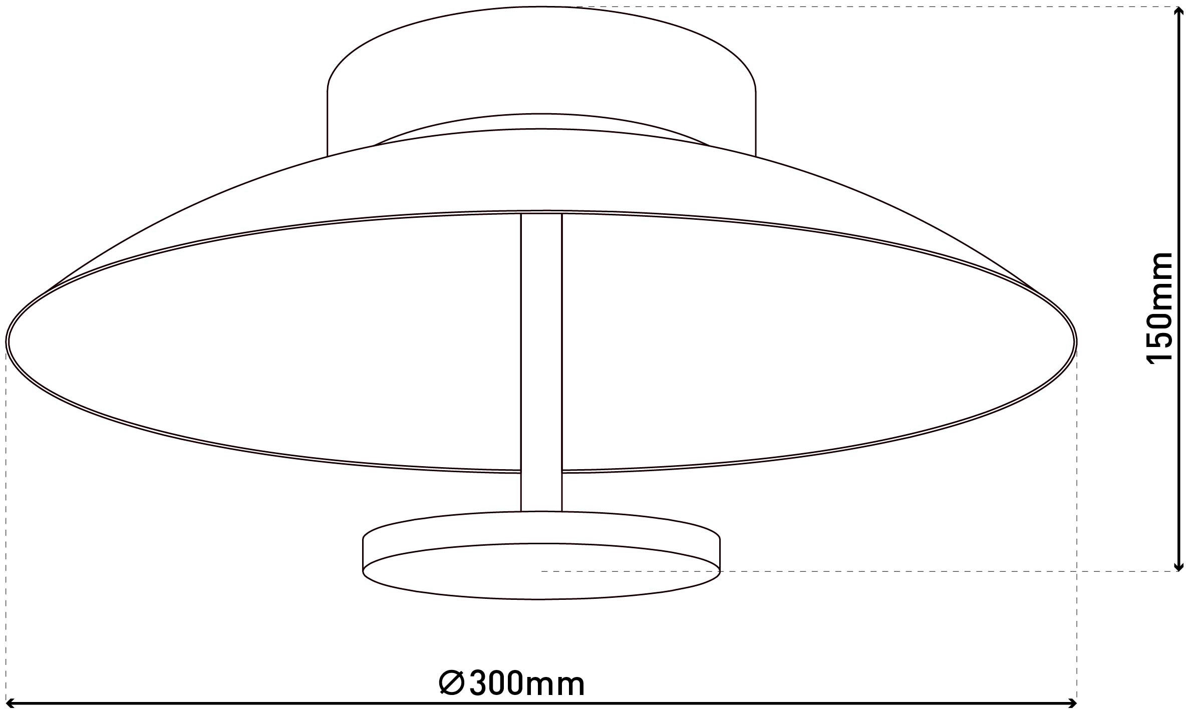 näve LED Deckenleuchte »Firenze« LED-Modul 1 Stk. Schirm gewölbt in schwarz/goldschimmernd, warmweißes Licht, D: 30cm