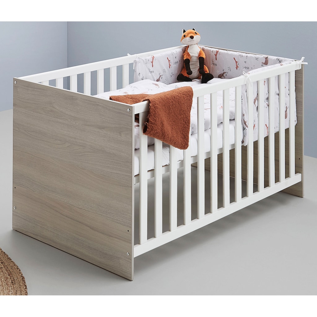 Lüttenhütt Babyzimmer-Komplettset »Geert«, (Set, 4 St., Kinderbett, Regal, Schrank, Wickelkommode), Made in Germany; mit Kinderbett, Regal, Schrank und Wickelkommode