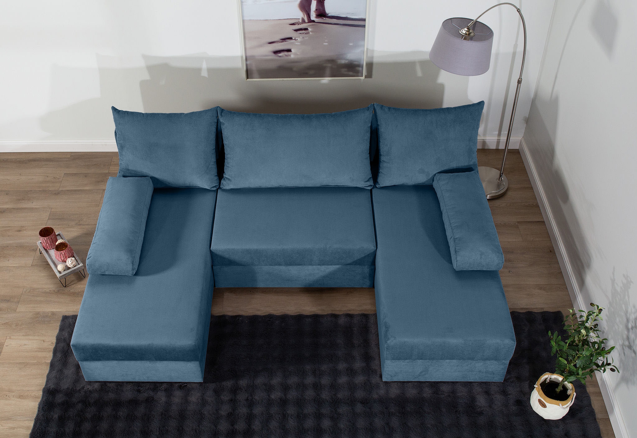 COLLECTION AB Wohnlandschaft »Pico U-Form«, Breite 220, ohne Armlehne mit Schlaffunktion, Bettkasten