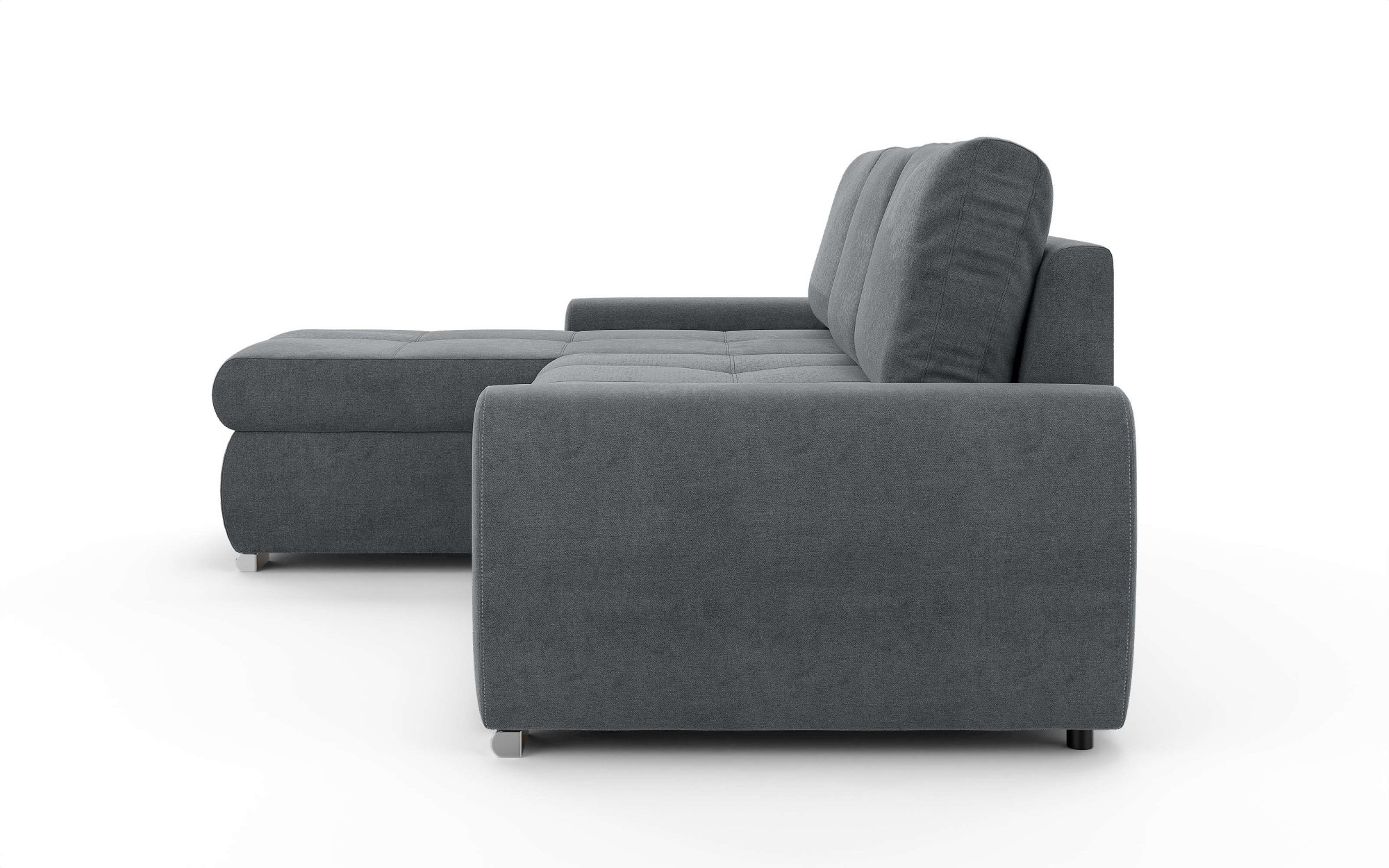 INOSIGN Ecksofa »HAVERHILL Schlafsofa mit Bettkasten, Maße B/H/T: 237/89/166 cm«, L-Form mit Recamiere links oder rechts bestellbar, Wellenunterfederung