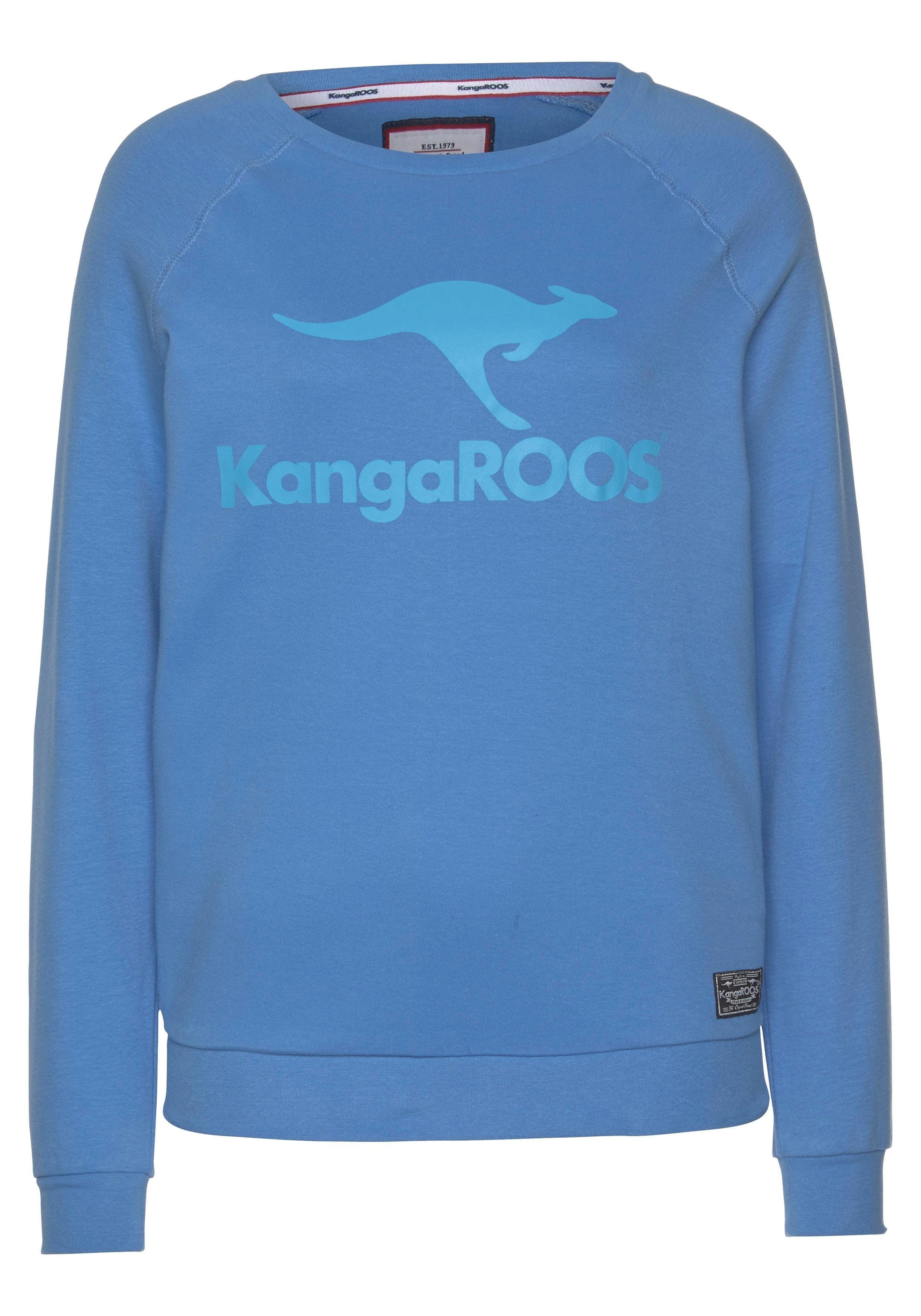 KangaROOS Sweatshirt, Langarm, figurumspielender Schnitt, mit Print, Rundhalsausschnitt