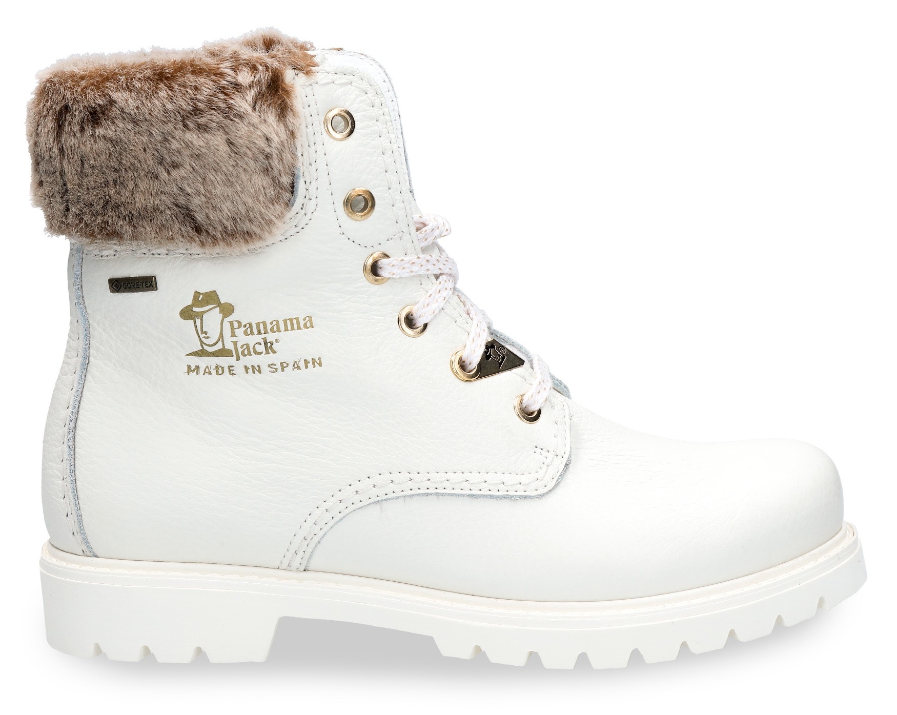 Panama Jack Schnürboots »Felicia Gtx«, Winterstiefelette, Outdoorboots, Blockabsatz, mit Fellimitat-Kragen