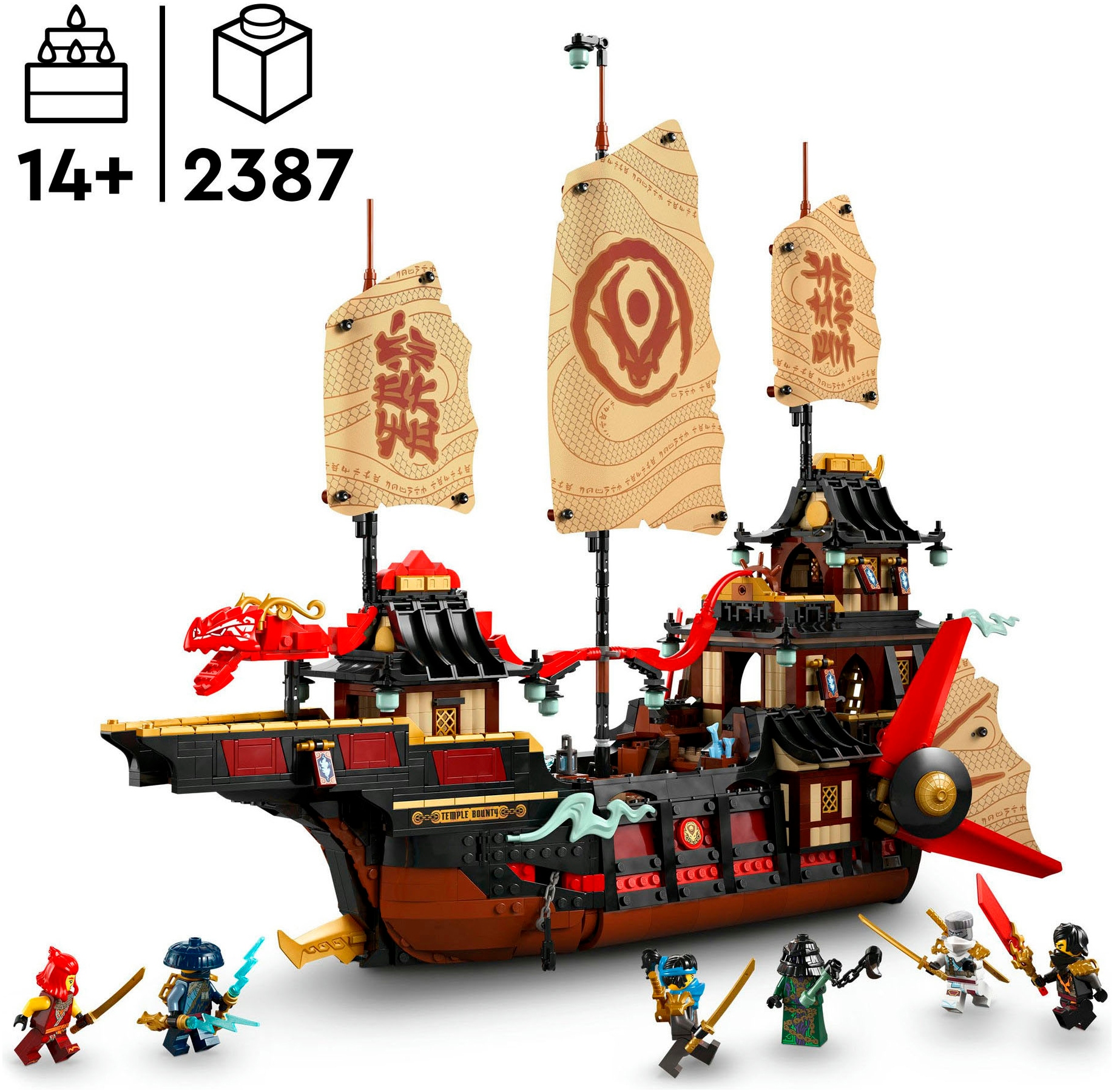 LEGO® Konstruktionsspielsteine »Der Tempel-Flugsegler (71848), LEGO Ninjago«, (2387 St.), Made in Europe